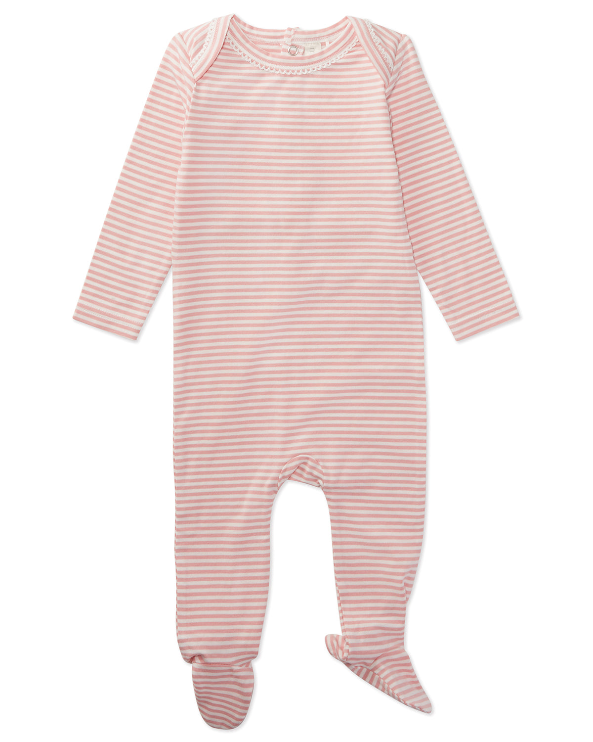 Baby and Toddler Striped Cotton/Modal Shoulder-Flap Footie