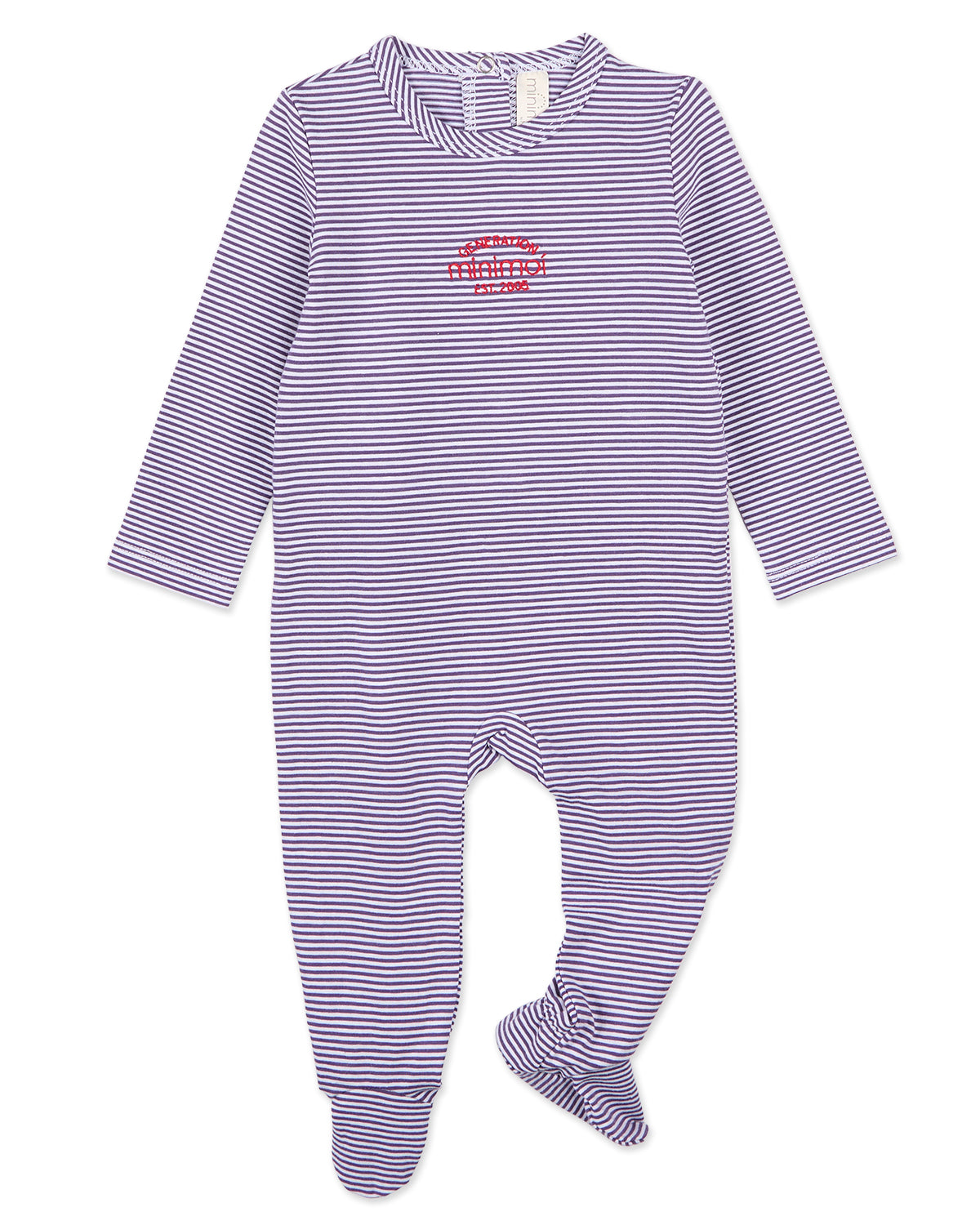 Baby and Toddler "Generation MiniMoi" Stretchy Mini-Striped Cotton-Rich Footie