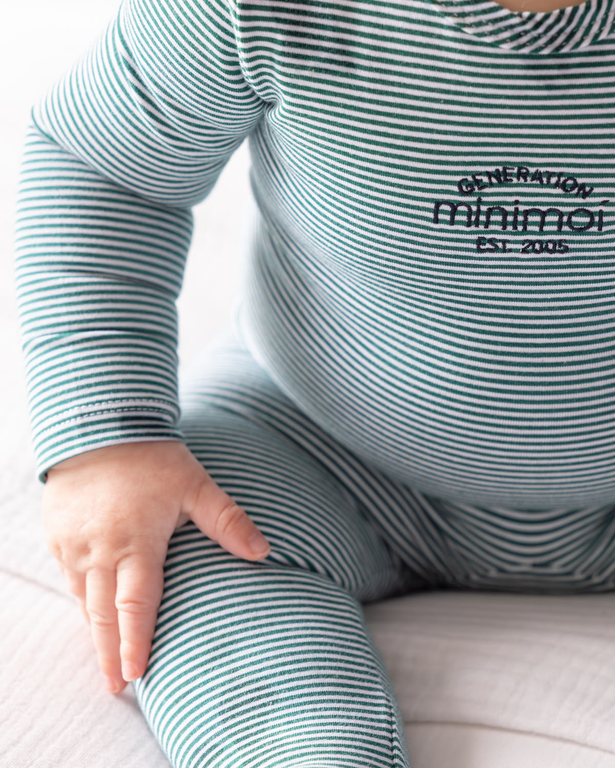 Baby and Toddler "Generation MiniMoi" Stretchy Mini-Striped Cotton-Rich Footie