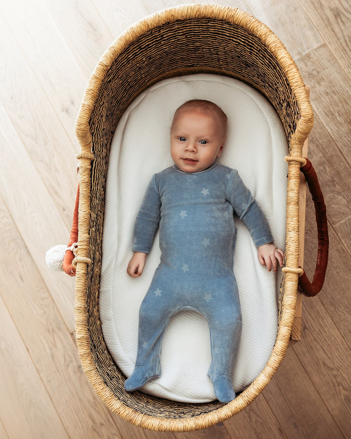 Baby Boys "Velvet Star" Cotton Rich Velour Footie