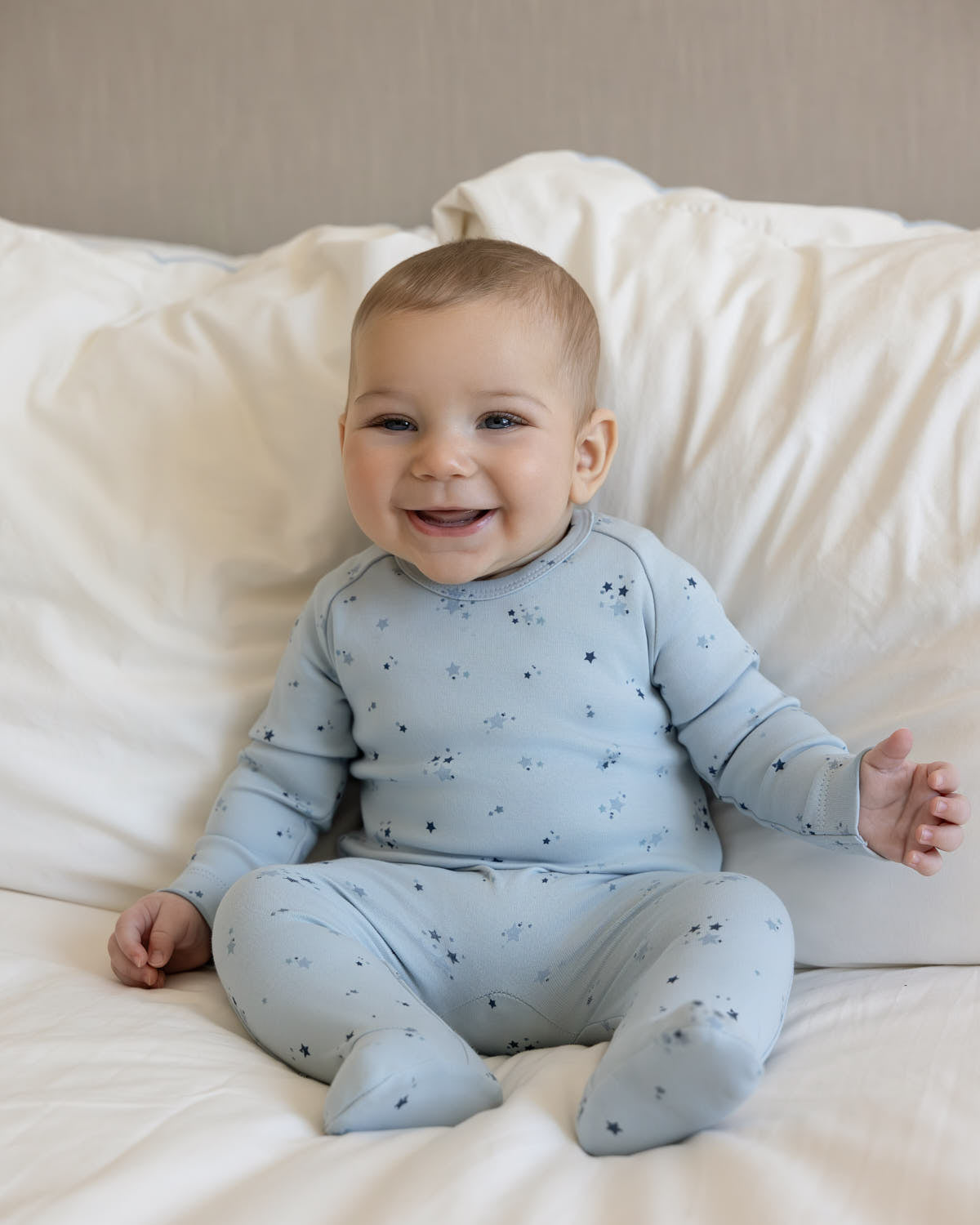 Baby and Toddler Boys "My Brightest Star" 100% Cotton Knit Footie