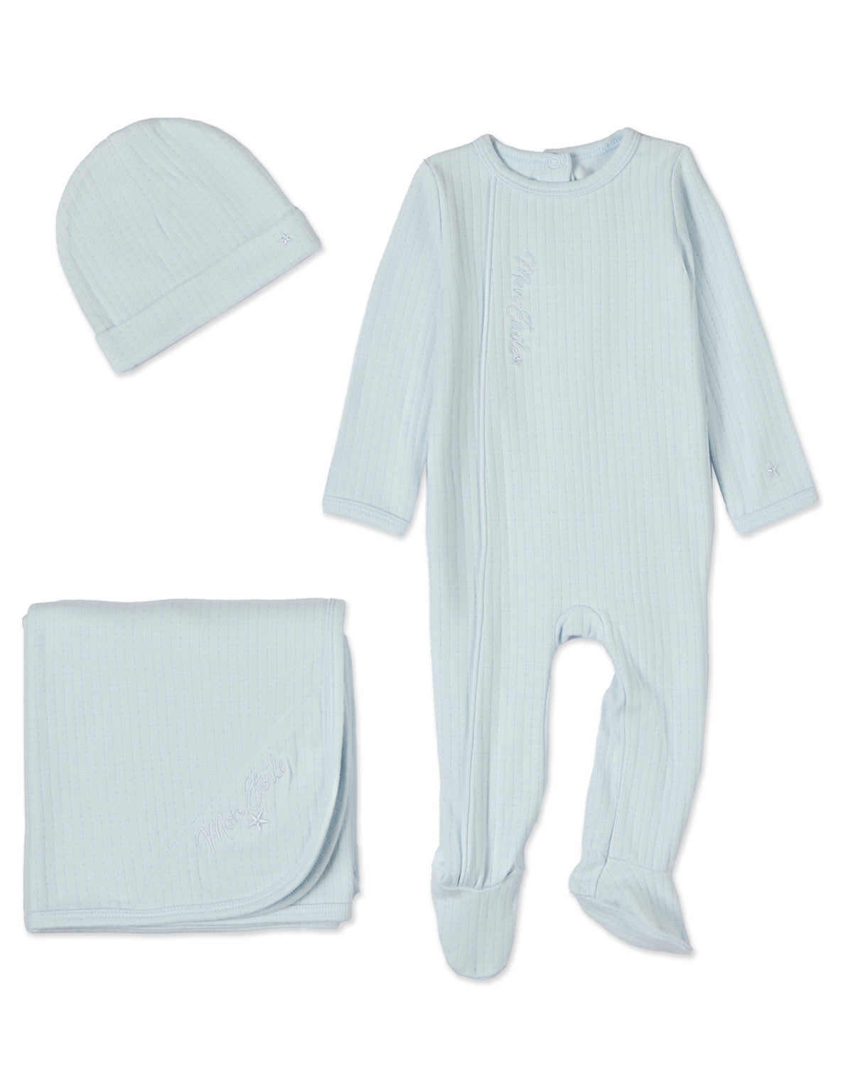3 Piece Baby "Mon Etoile" Cotton Rich Pointelle Footie Set