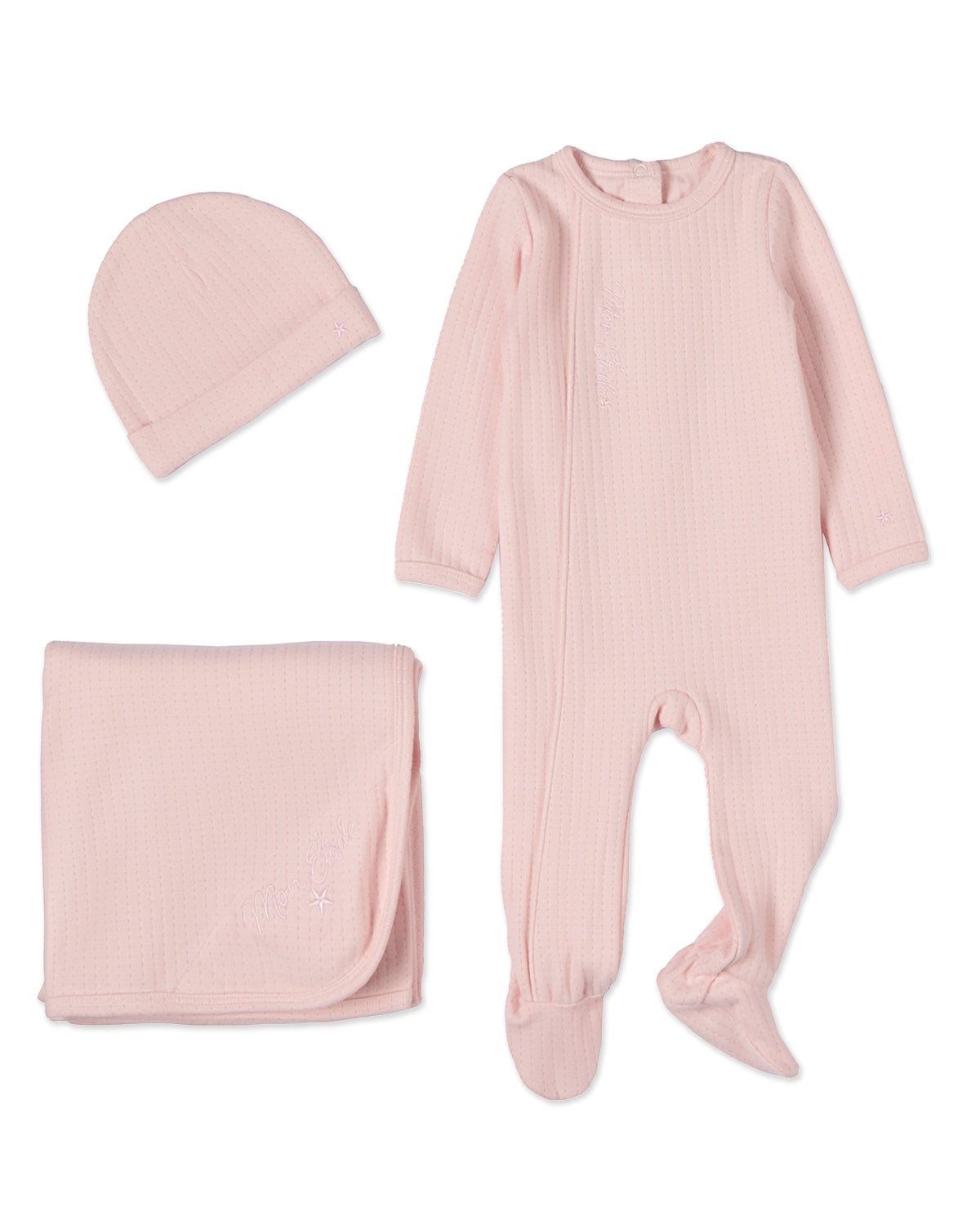 3 Piece Baby "Mon Etoile" Cotton Rich Pointelle Footie Set