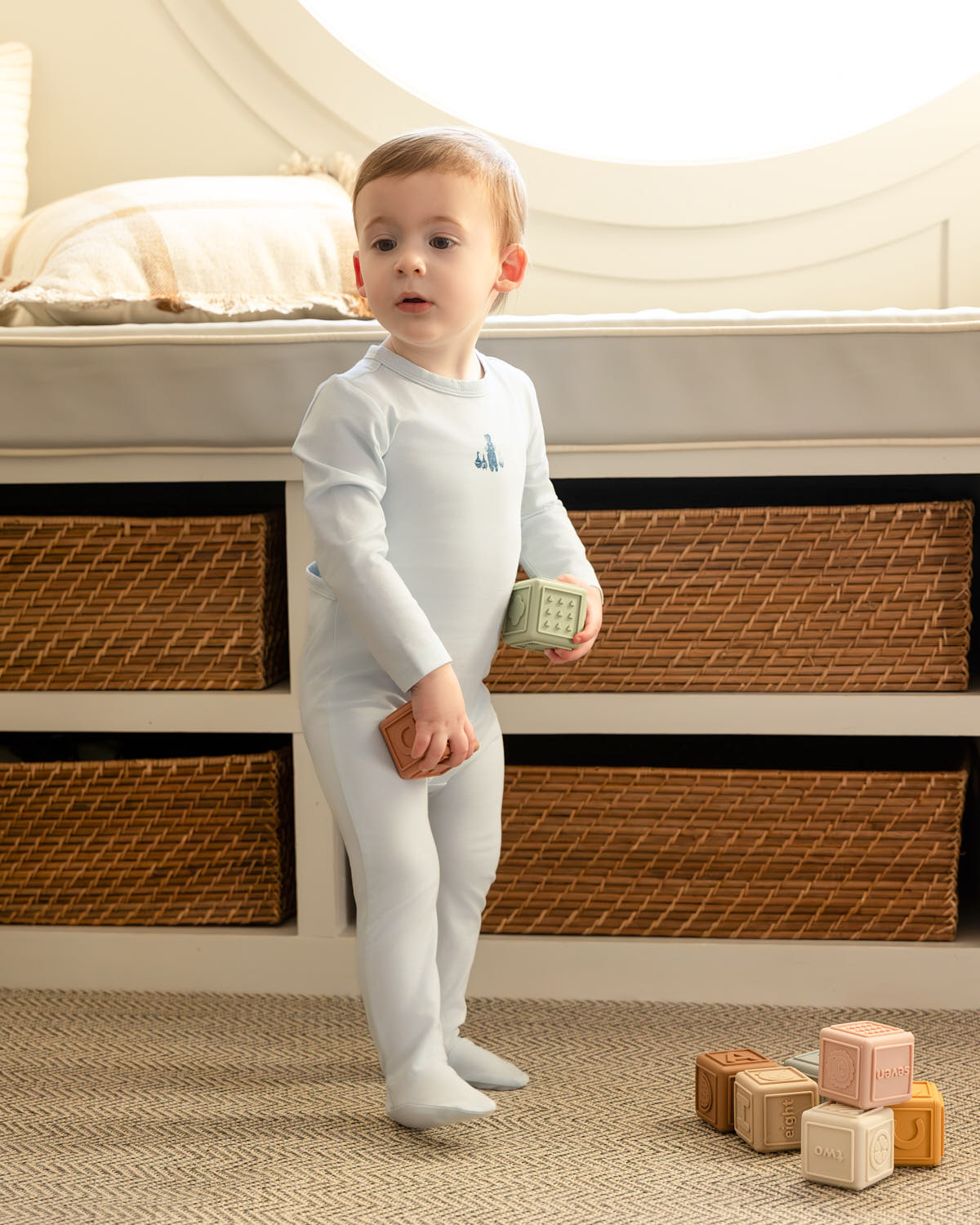 Baby and Toddler Boys "Boy And His Waddling Ducks" Cotton Rich Footie