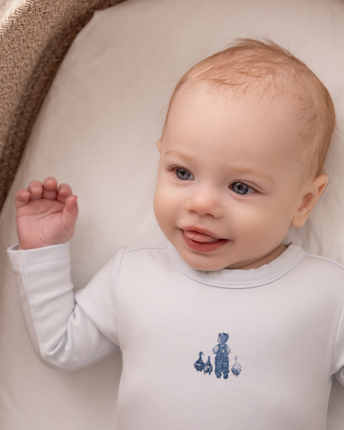 Baby and Toddler Boys "Boy And His Waddling Ducks" Cotton Rich Footie