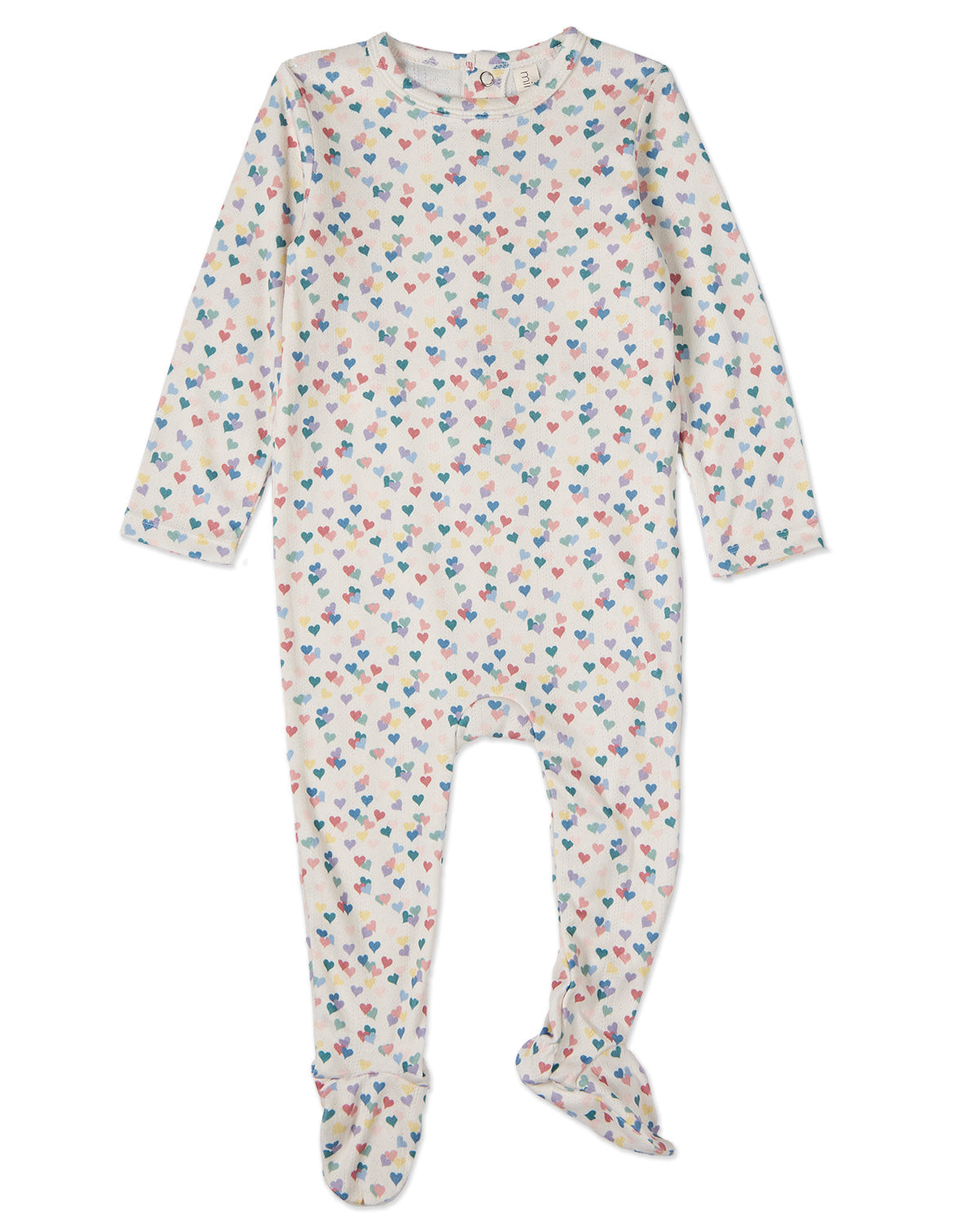 Baby and Toddler Girls "Candied Hearts" Pointelle Footie