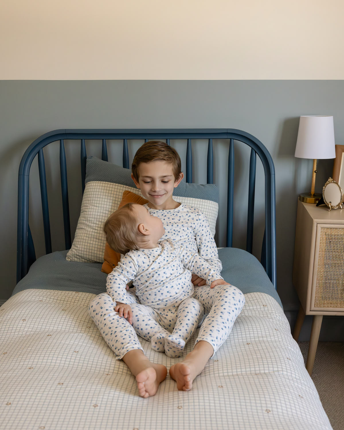 Baby and Toddler Boys "Blue Confetti" Pointelle Footie