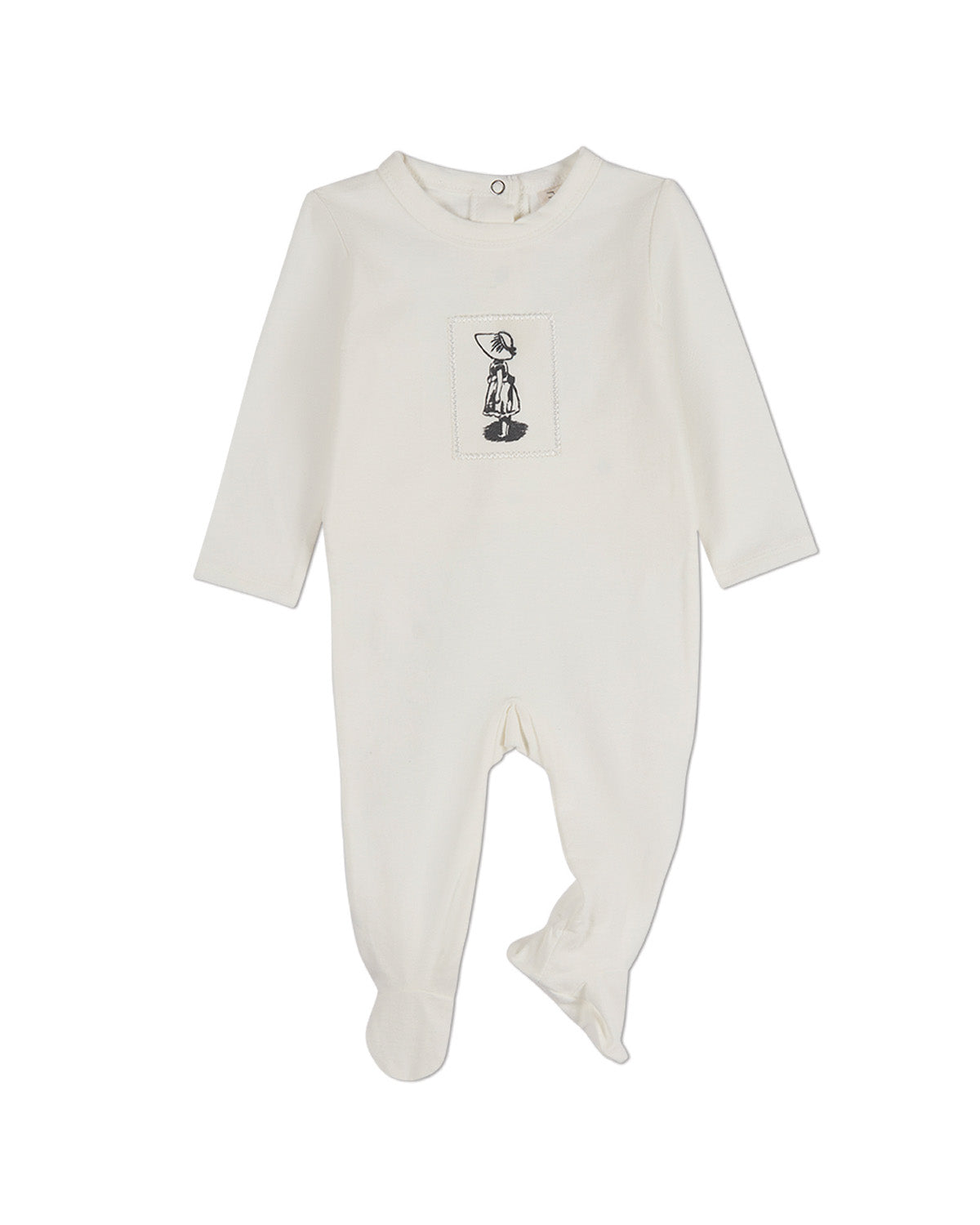 Baby Girls "The Little Girl And Her Sun Bonnet" Cotton Rich Footie