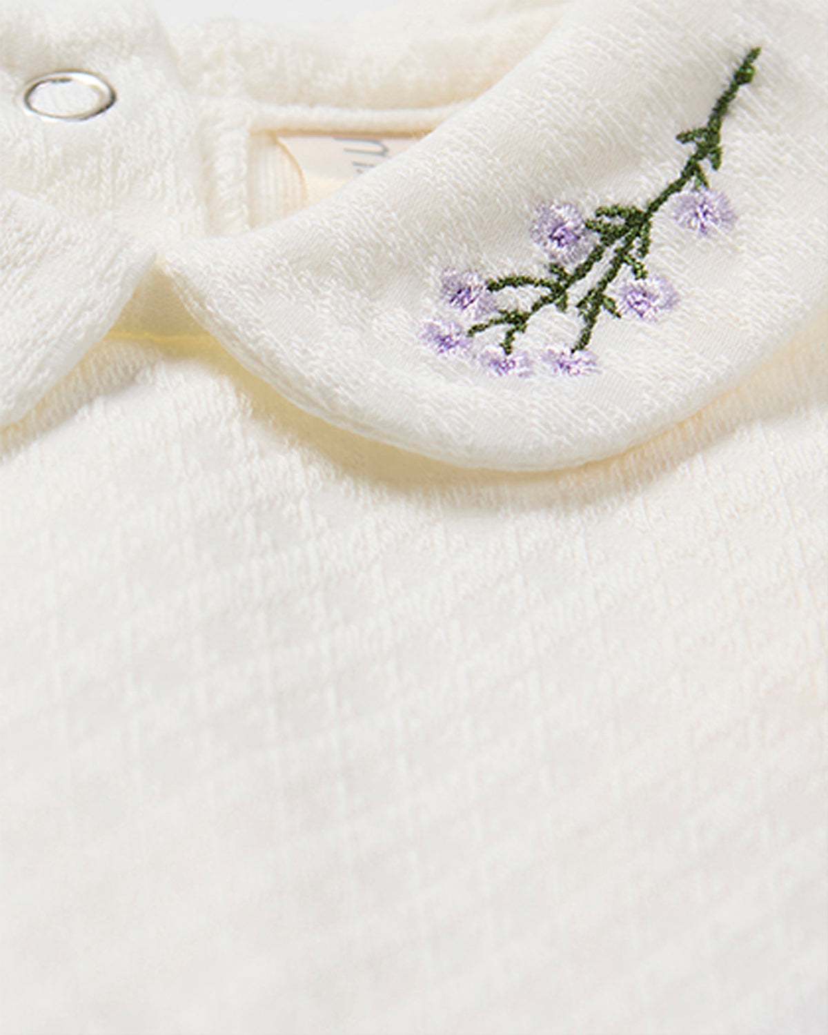 Baby Girls "Lilacs Are The Sweetest Bloom" Embroidered Footie