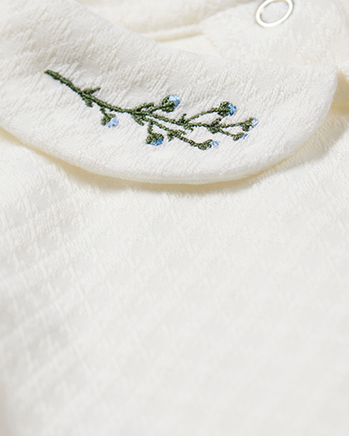 Baby Unisex "Blue Buds Sweetest Bloom" Cotton/Rayon Embroidered Footie
