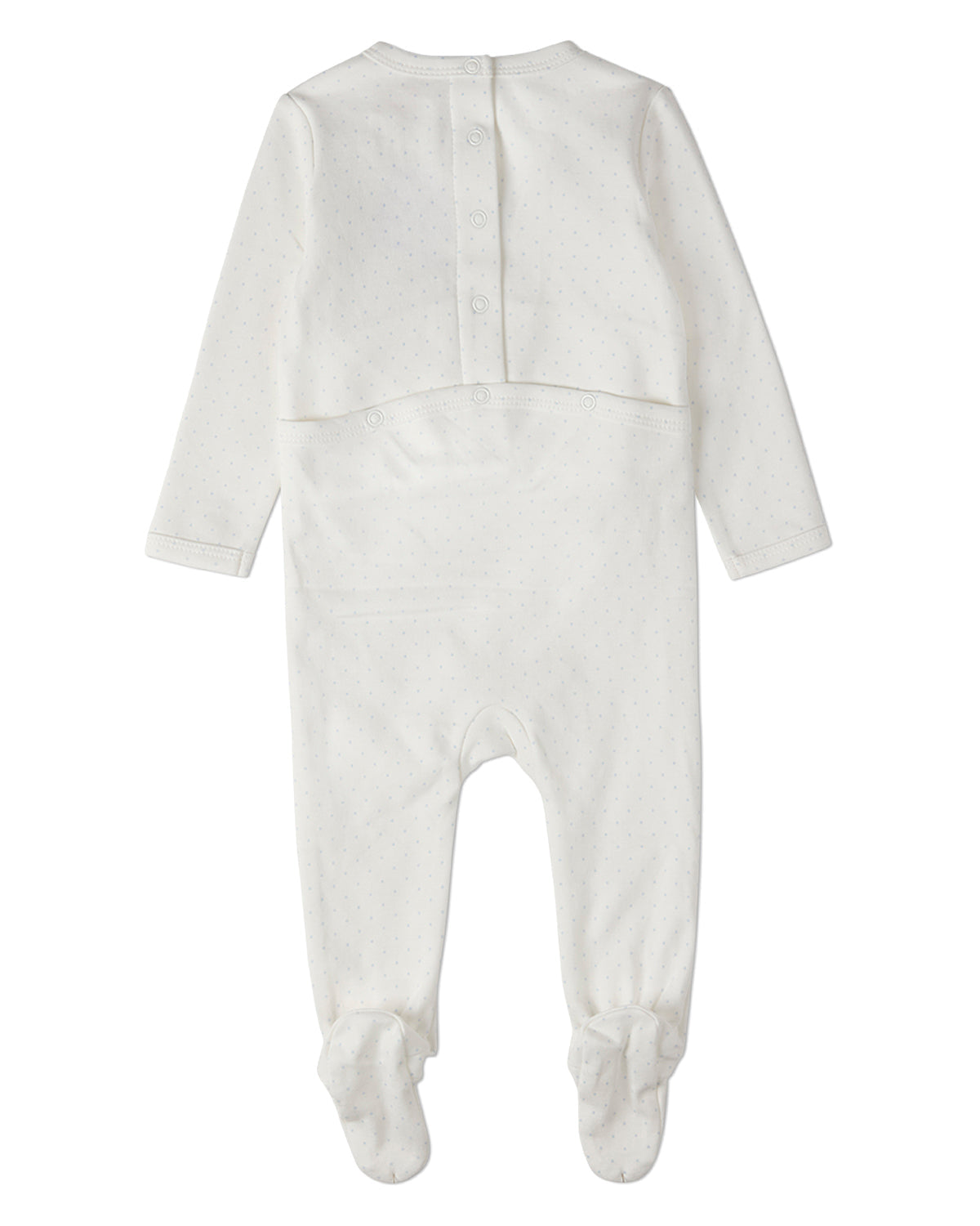 Baby Boys "Put A Bow On It" 100% Cotton Polka-Dot Embroidered Footie
