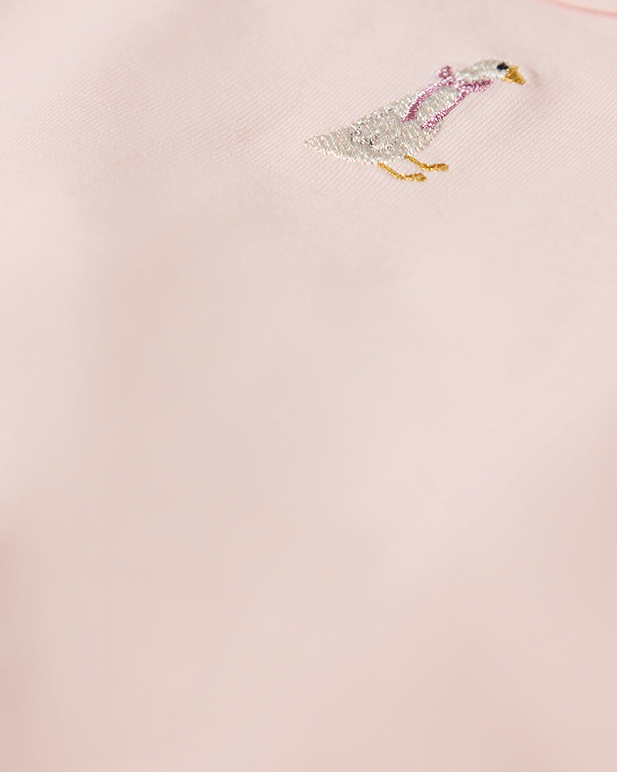 Baby Girls "Sitting Goose" Cotton-Rich Embroidered Footie