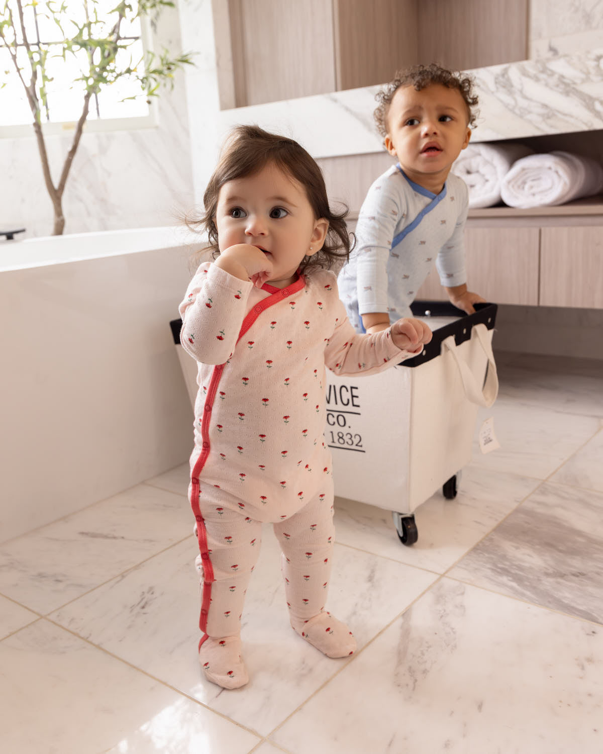 Baby Girls "Plant Your Dreams And Grow Happy" Floral Pointelle Footie