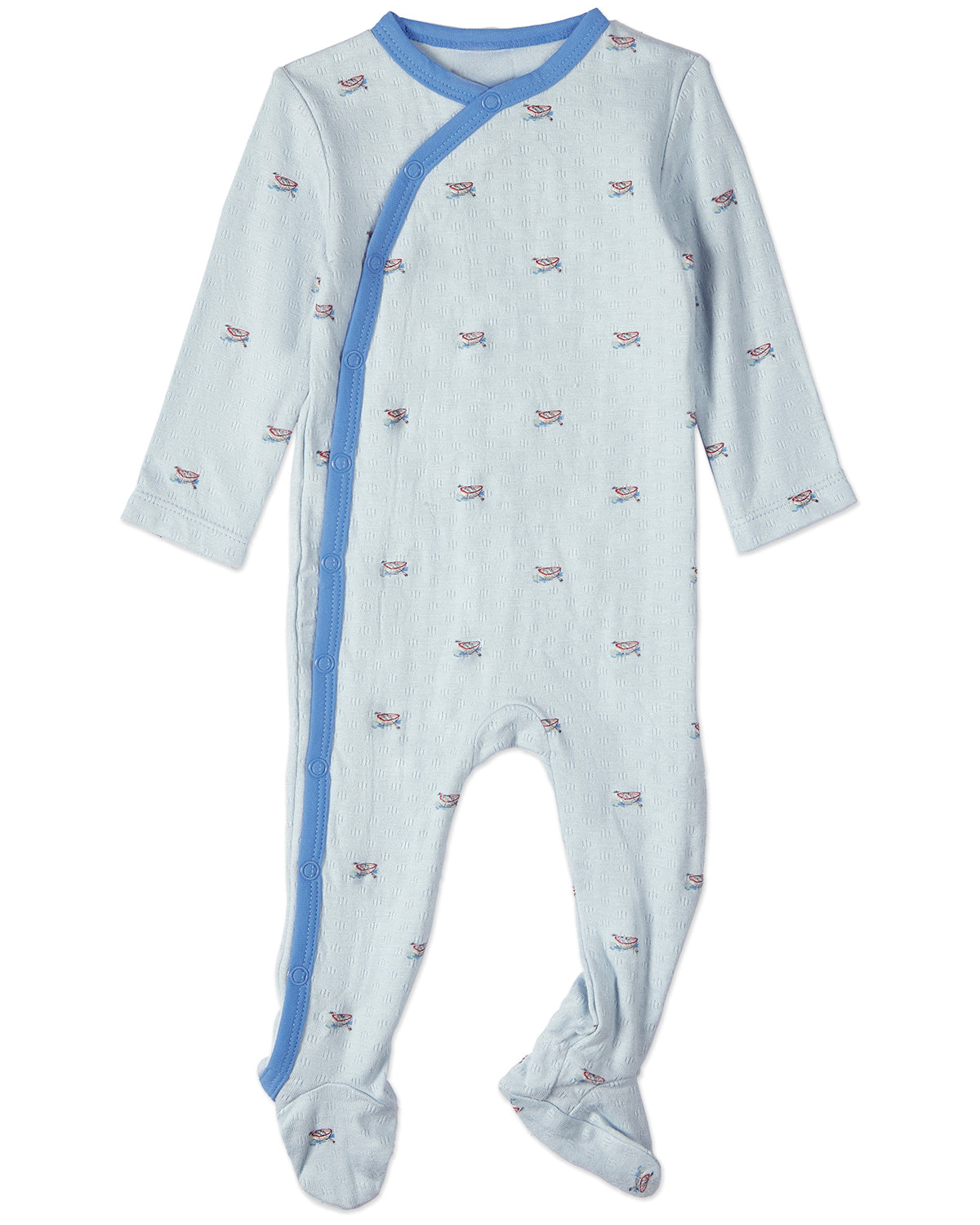 Baby and Toddler Boys "Row Your Boat Gently" Rayon Blend Pointelle Footie