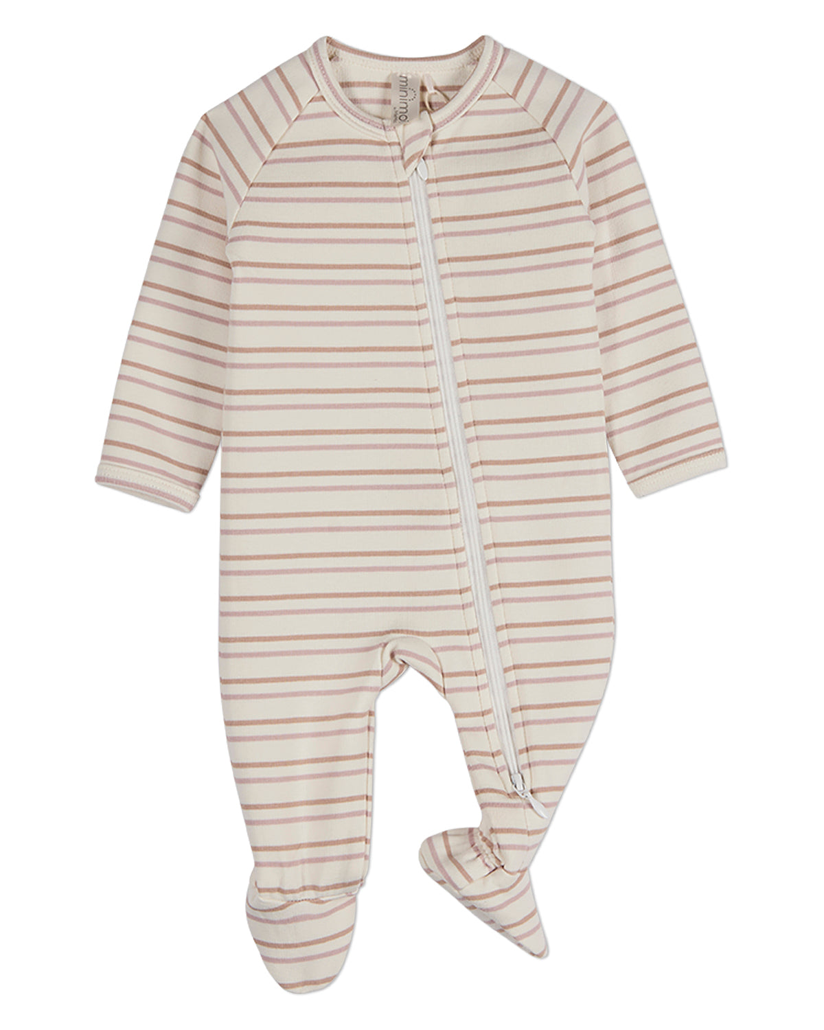 Baby and Toddler "Soft Stripe" Cotton Rich 2 Way Zipper Footie