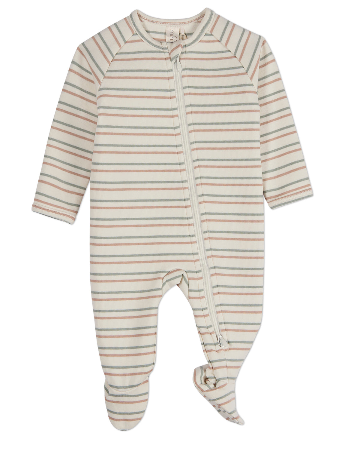 Baby and Toddler "Soft Stripe" Cotton Rich 2 Way Zipper Footie
