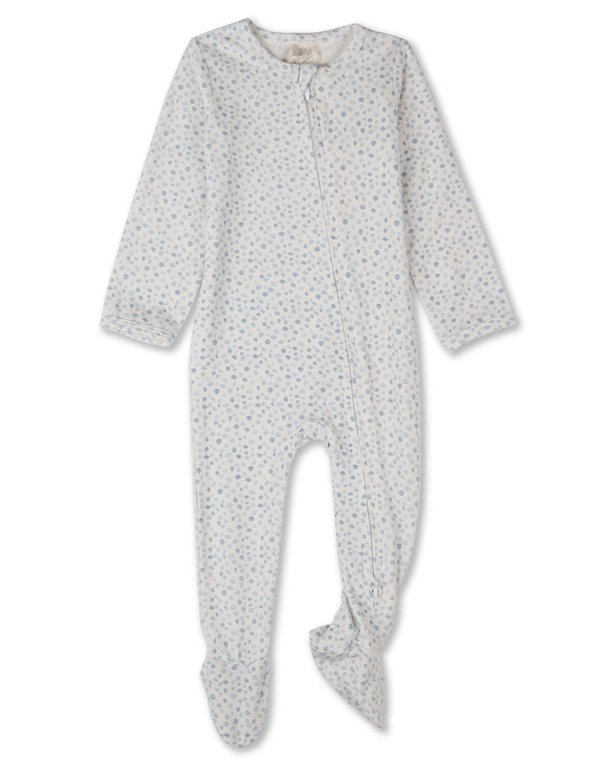 Baby "Abstract Spots" Rayon-Blend Front-Zip Long-Sleeve Footie