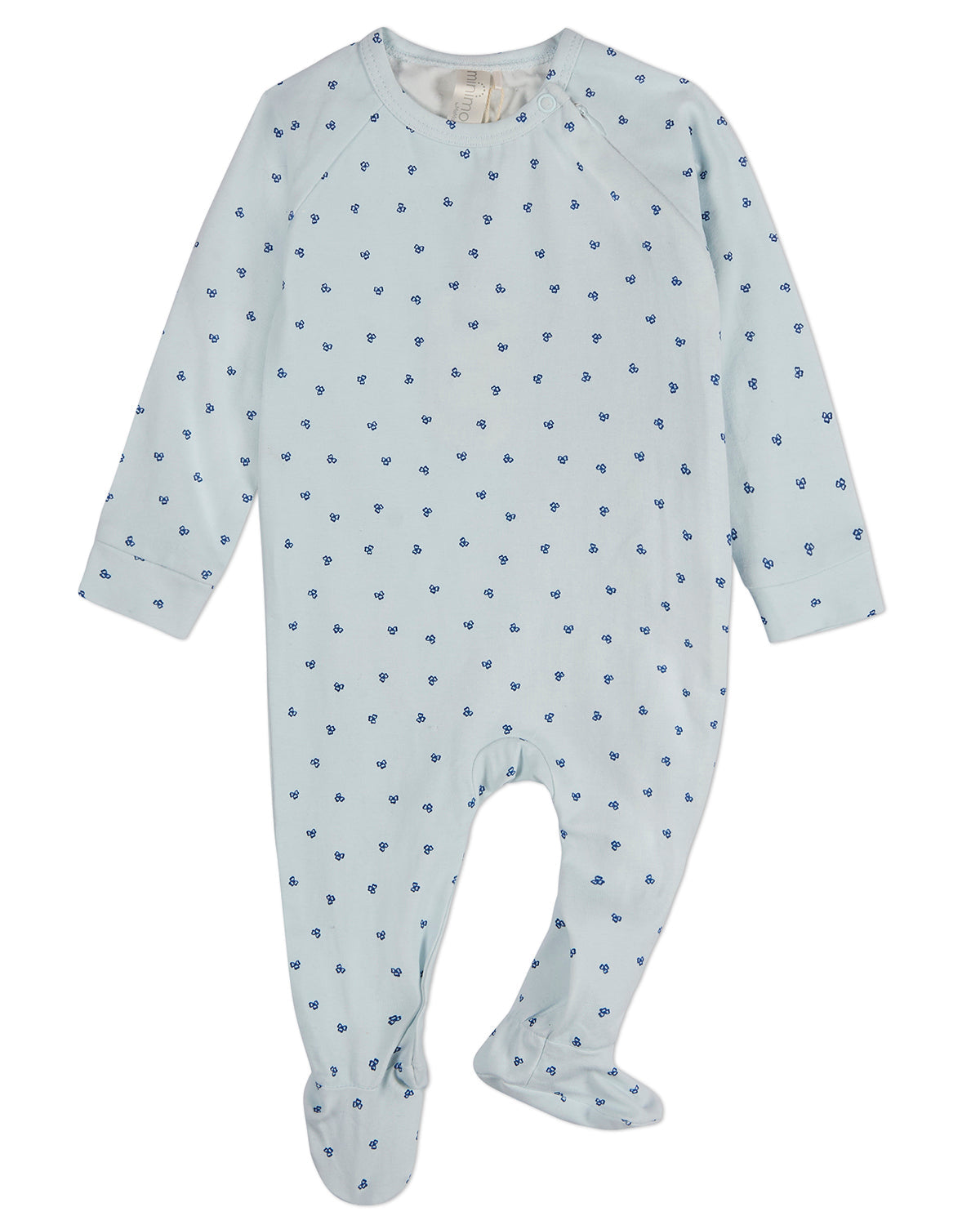 Baby Clover-Print Hidden Zip Footie