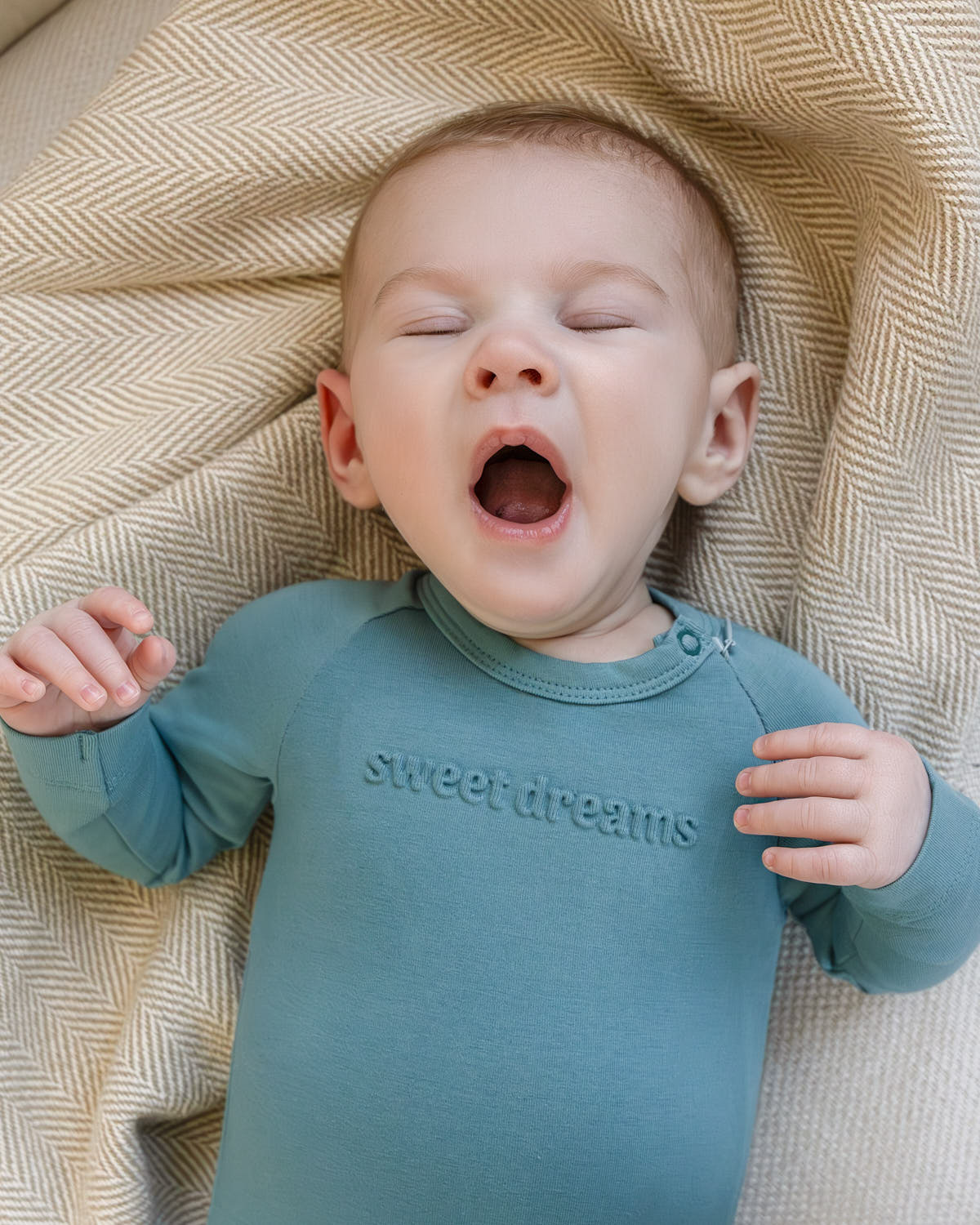 Baby and Toddler "Sweet Dreams" Cotton Rich Fleece Hidden Zipper Footie