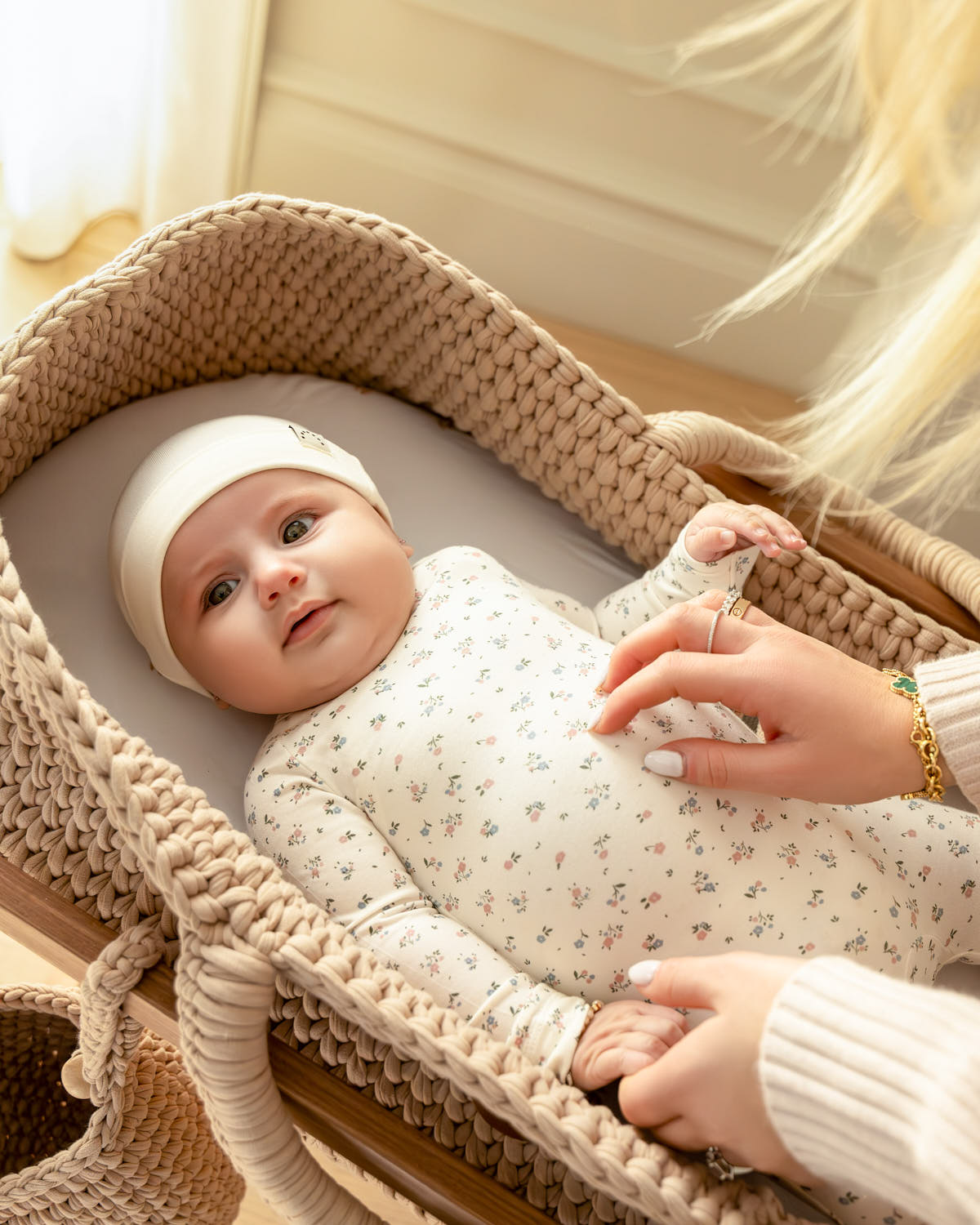 Baby Girls "Fairy Flowers" Silky-Soft Allover Floral Printed Footie