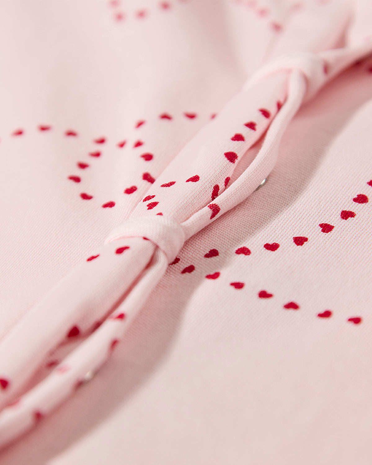 Baby Girls "Entangled Hearts" 100% Cotton Front-Snap Footie