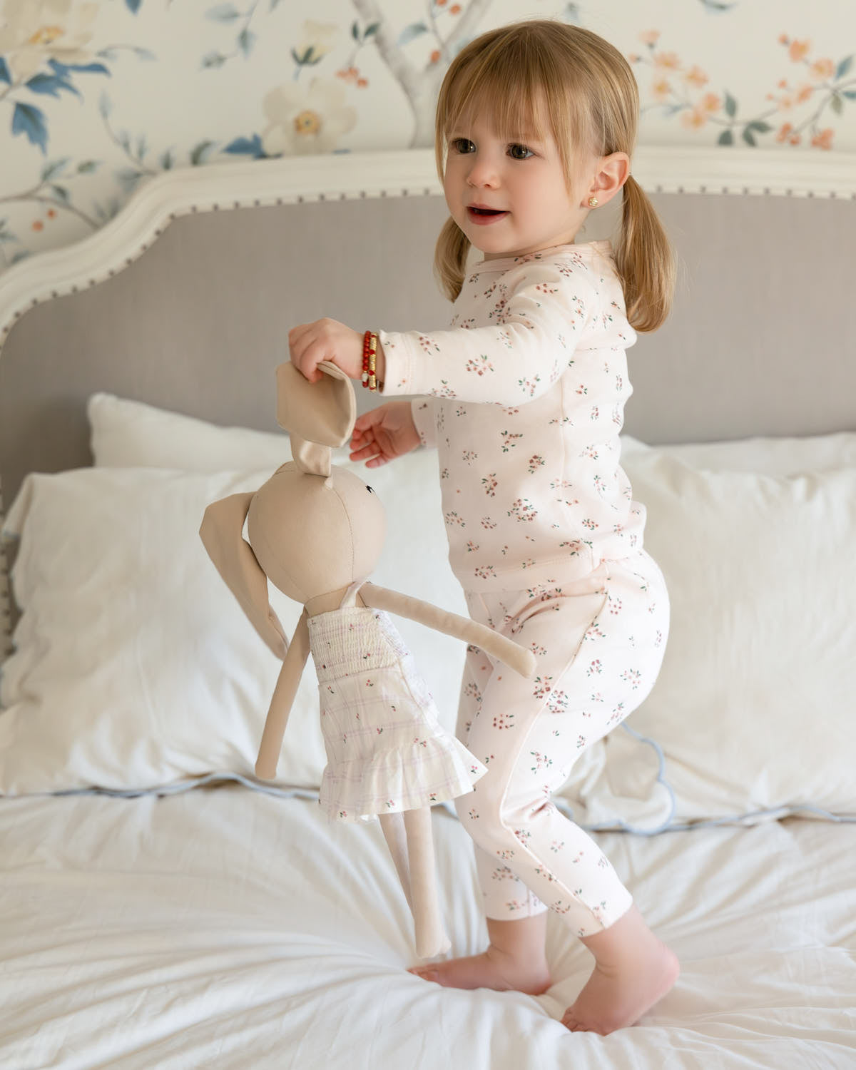 2 Piece Girls "Cameo Florals" 100% Cotton Pajama Set