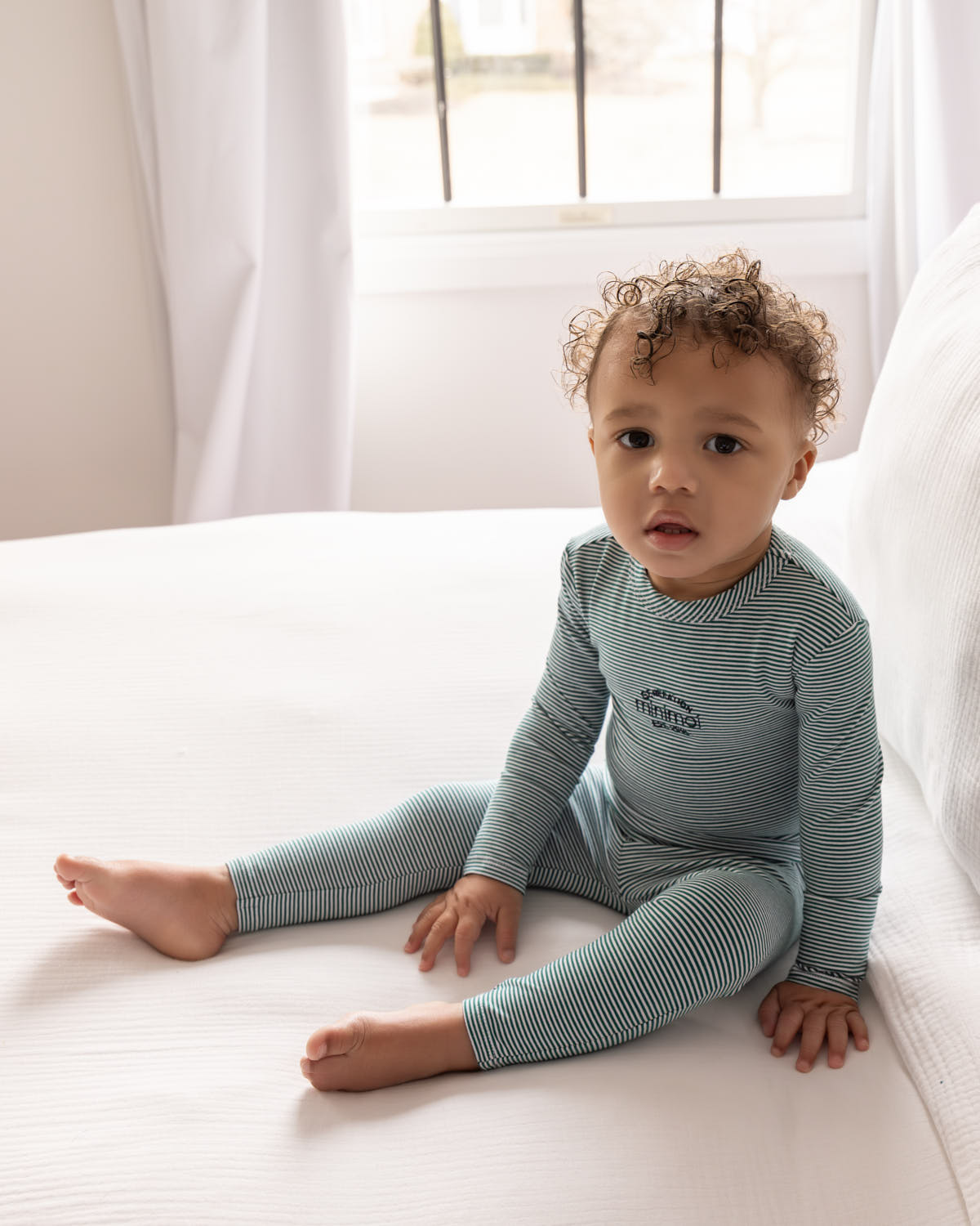 2 Piece Kids "Generation MiniMoi" Mini-Stripe Cotton-Rich Lounge Set