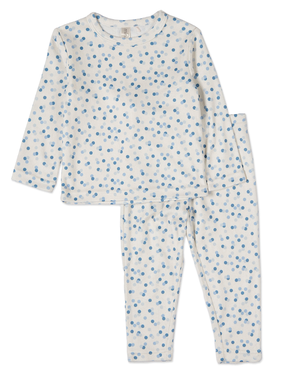 2 Piece Boys "Blue Confetti" Pointelle Pull-On Pajama Set