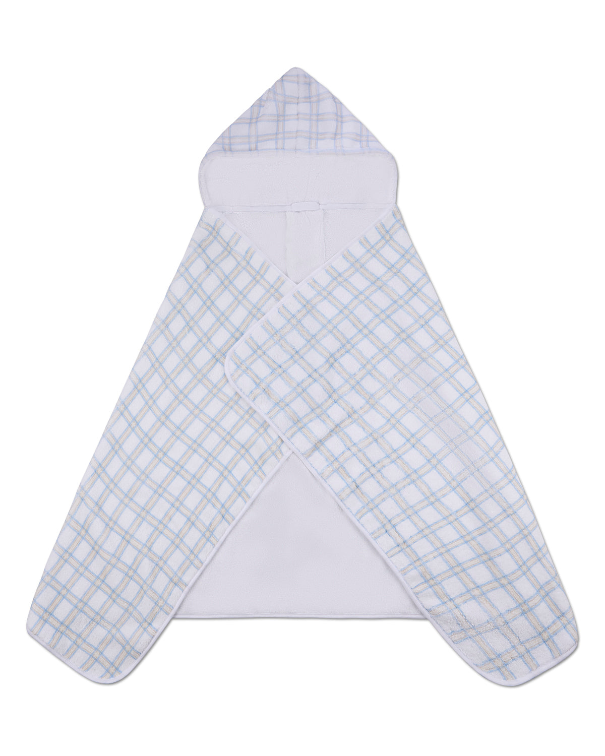 Boys Cozy Plaid Hooded Cotton-Lined Terry Towel