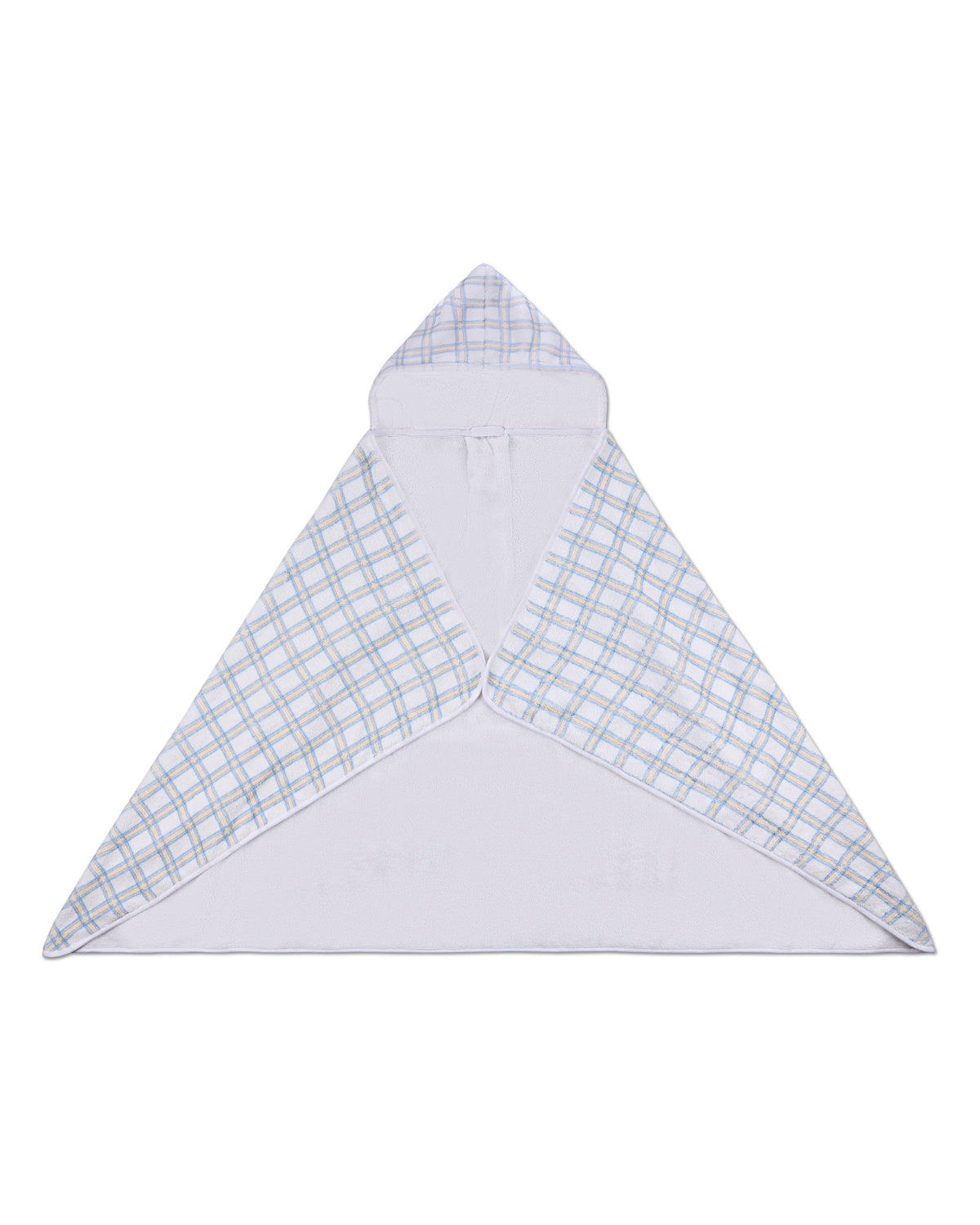 Boys Cozy Plaid Hooded Cotton-Lined Terry Towel