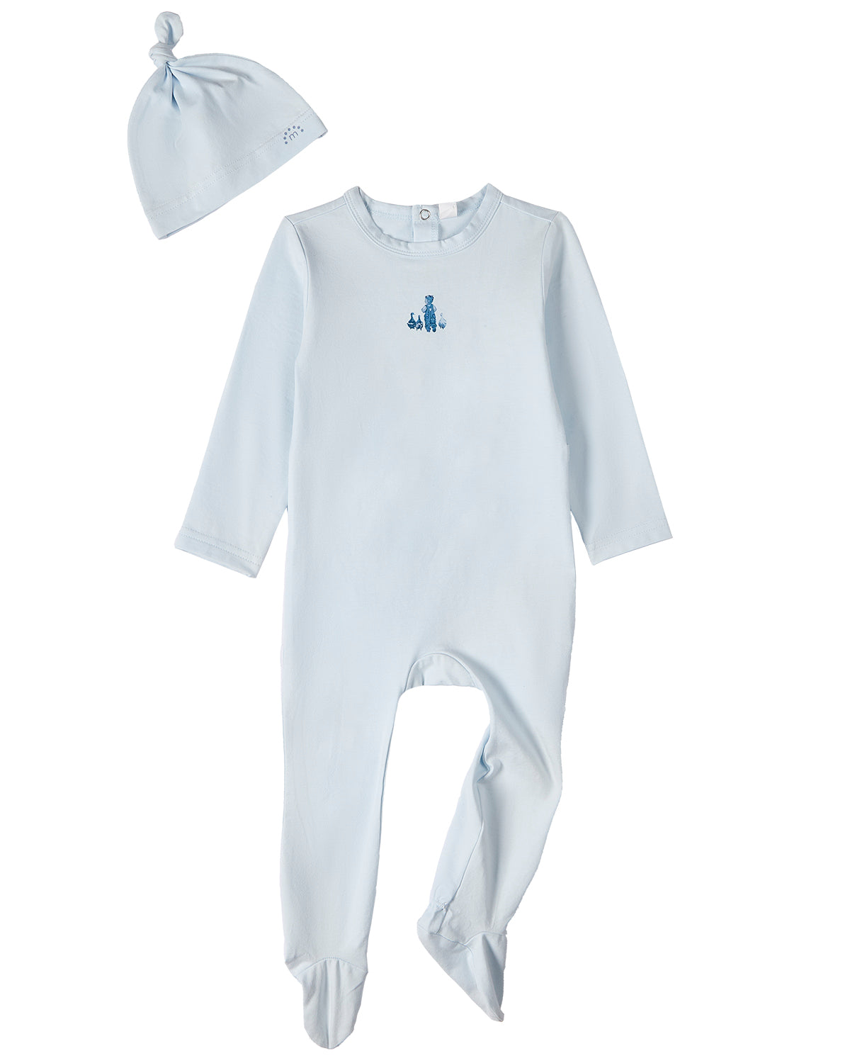 2 Piece "Boy And His Waddling Ducks" Cotton Rich Footie Set