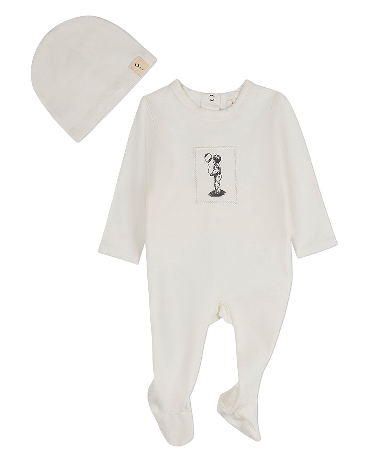 2 Piece Baby Boys "The Little Boy And His Balloon" Cotton Rich Footie Set