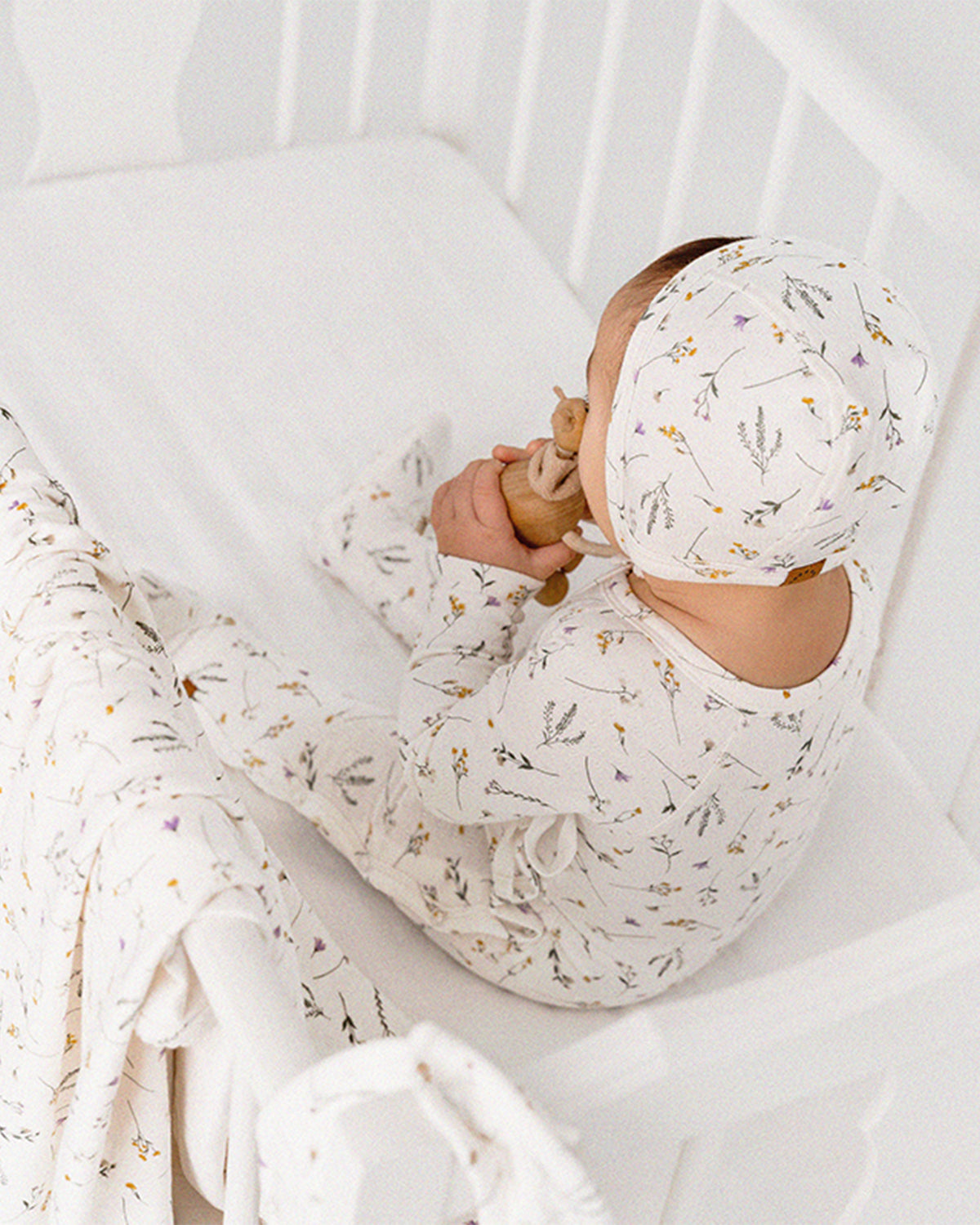 4 Piece Baby Girls "Pretty Petals" Rayon Blend Pointelle Footie Set