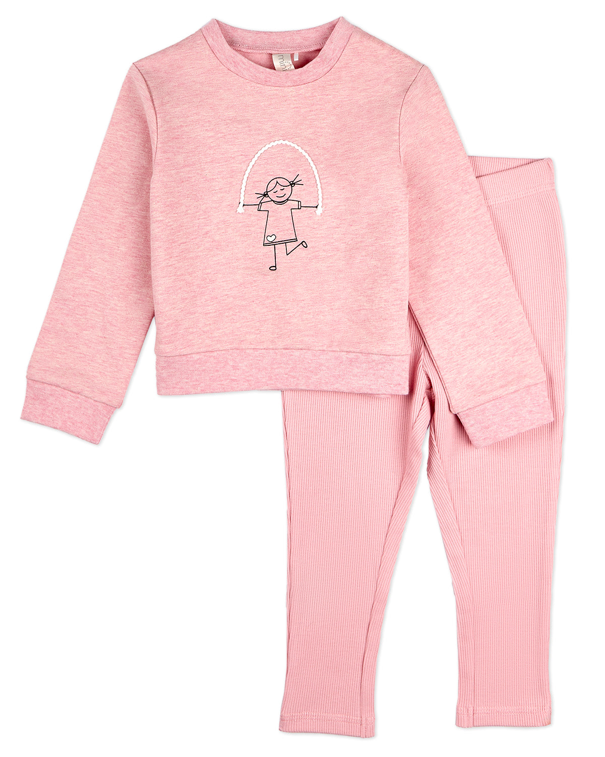2 Piece Baby and Toddler Girls "Catch Me If You Can, I'm Jumping Rope" Cotton Rich Legging Set