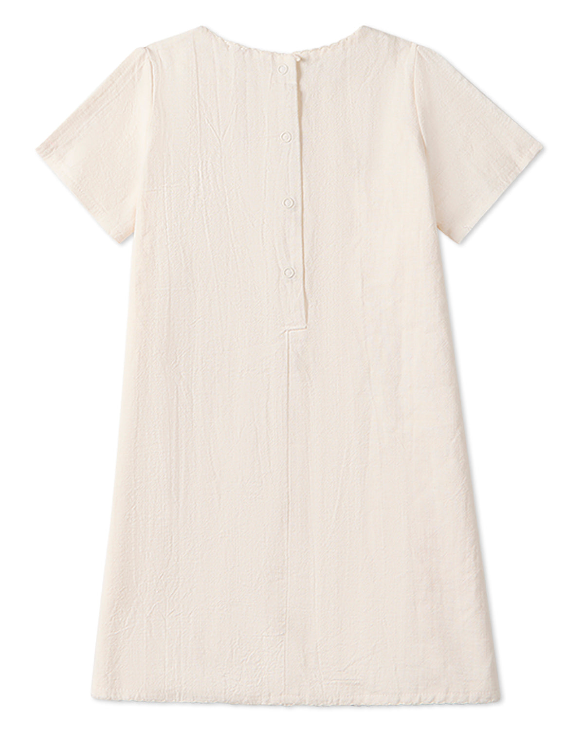 Girls "The Most Perfect Bows" Embroidered Cotton Short-Sleeve Dress