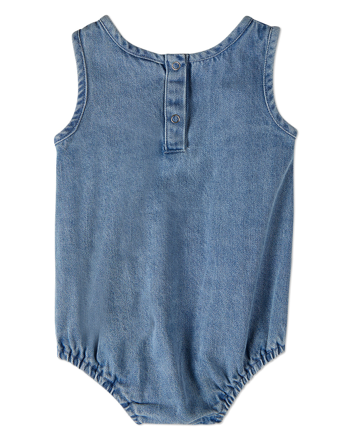 Baby and Toddler Girls "Petit Amour" 100% Cotton Denim Romper