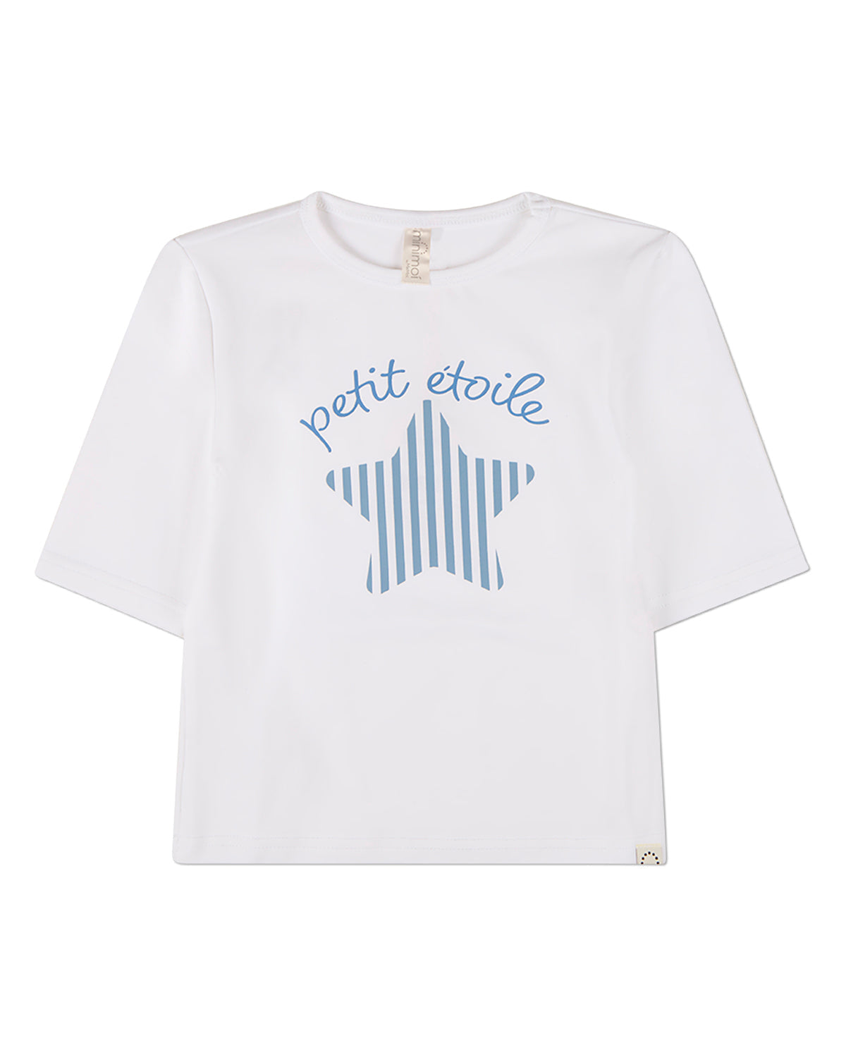Girls "Petit Etoile" Cotton-Rich Star-Themed 3/4-Sleeve T-Shirt
