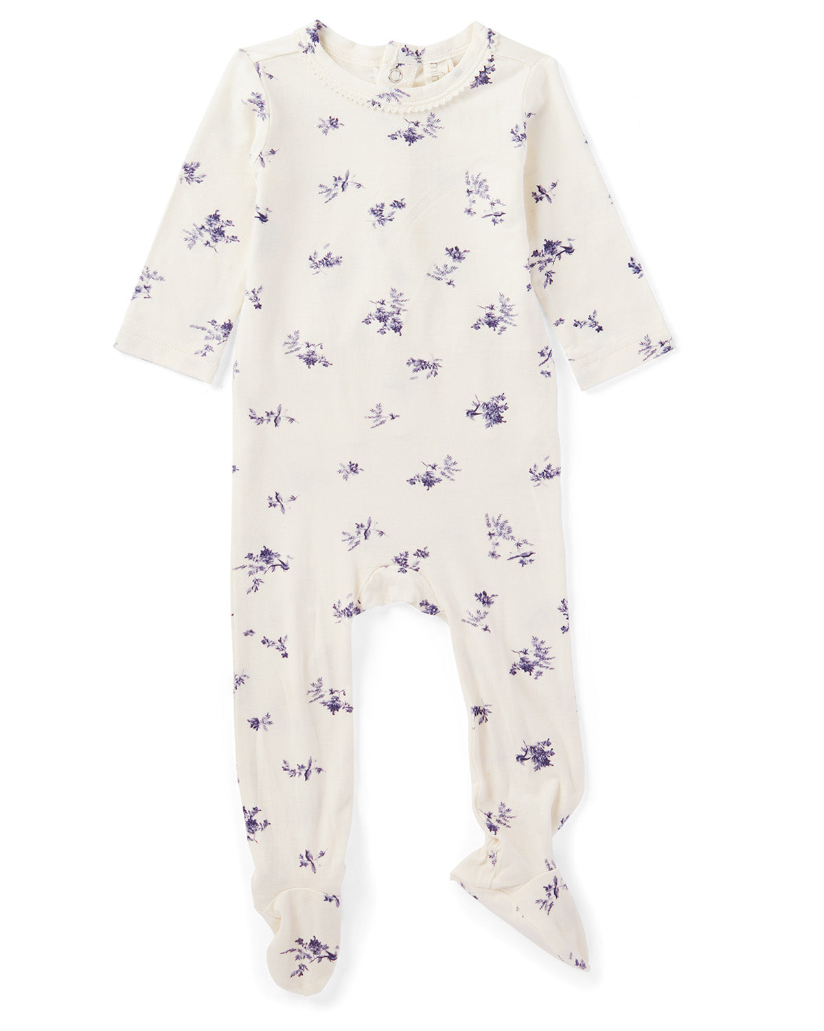 Baby and Toddler Girls Floral Toile Rayon from Bamboo Blend Footie