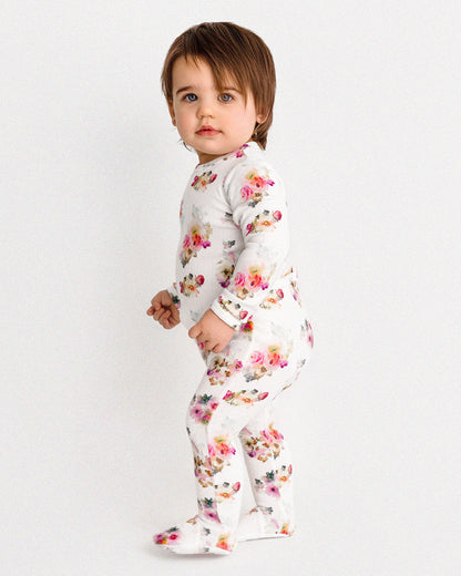 Baby and Toddler Girls Floral-Print Pointelle Footie