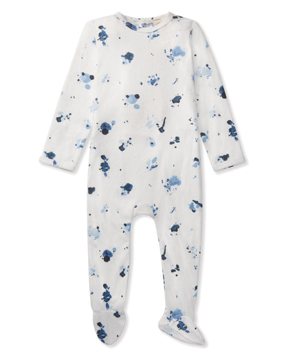 Baby and Toddler Boys Pointelle Abstract Watercolor Print Footie