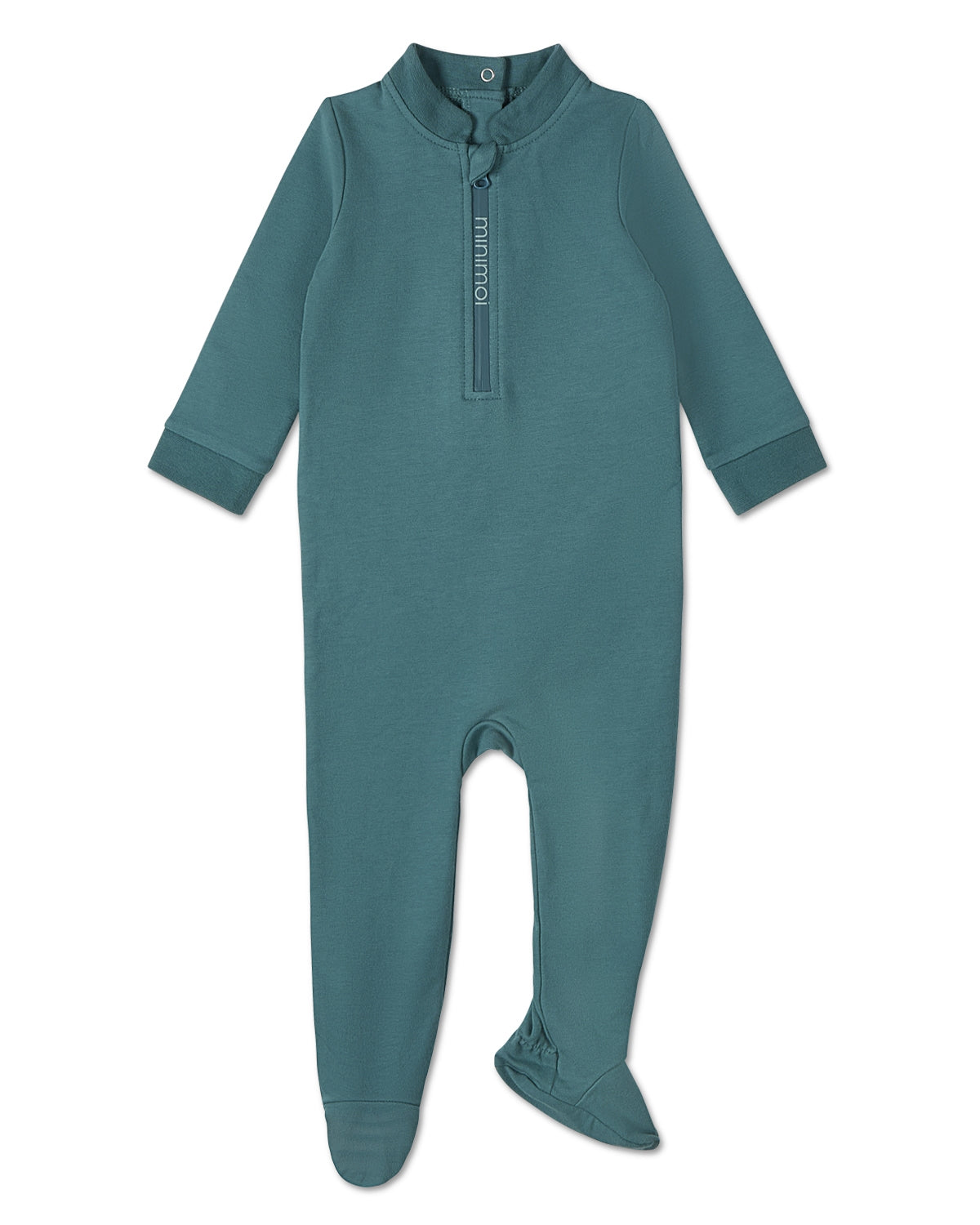 Baby Half Zip Stretch Cotton Blend Footie