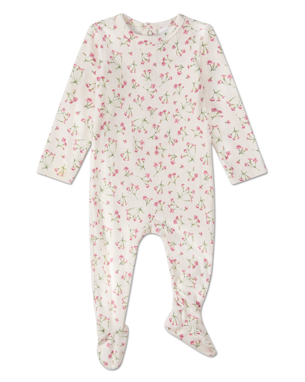 Baby and Toddler Girls "Full Bloom" Floral Pointelle Footie