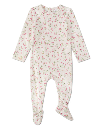 Baby and Toddler Girls "Full Bloom" Floral Pointelle Footie