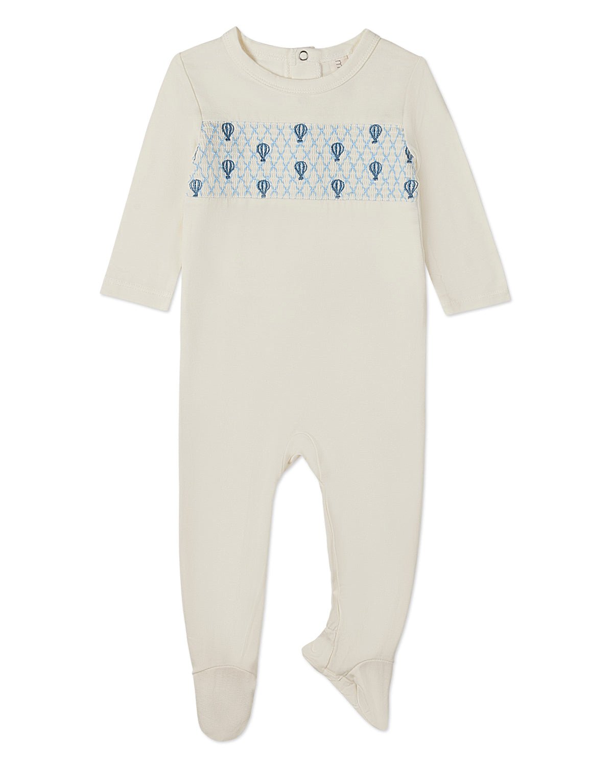 Baby and Toddler Boys "Hot Air Balloon" Smocked Rayon Blend Footie