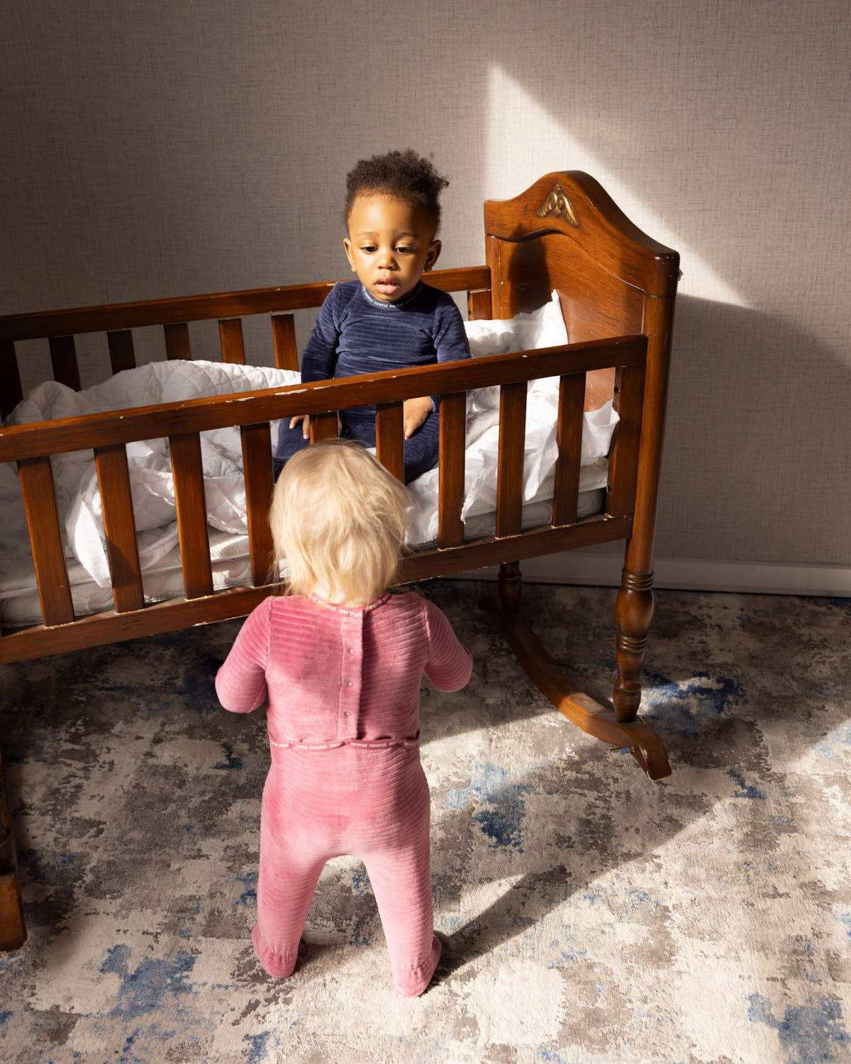 Baby and Toddler Cotton-Rich Drop-Needle Footie With MiniMoi Trim