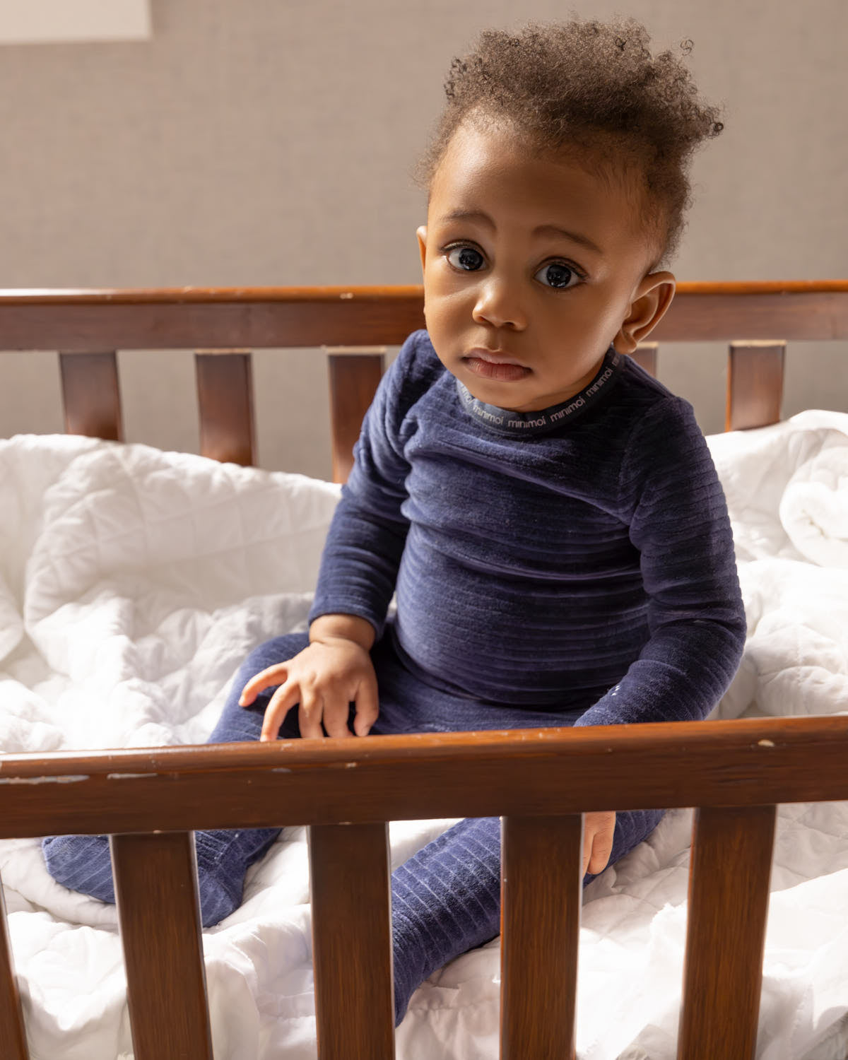 Baby and Toddler Cotton-Rich Drop-Needle Footie With MiniMoi Trim