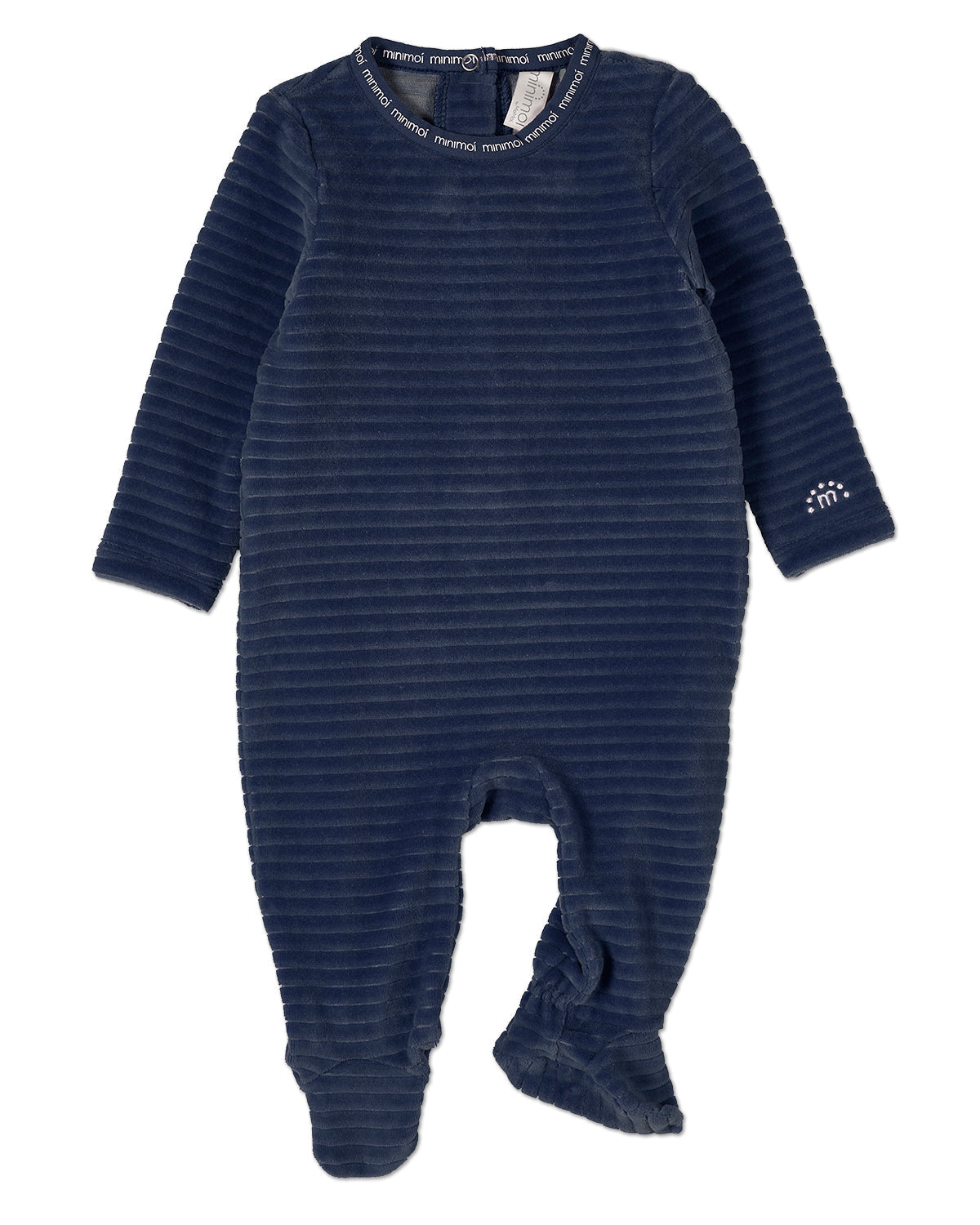 Baby and Toddler Cotton-Rich Drop-Needle Footie With MiniMoi Trim
