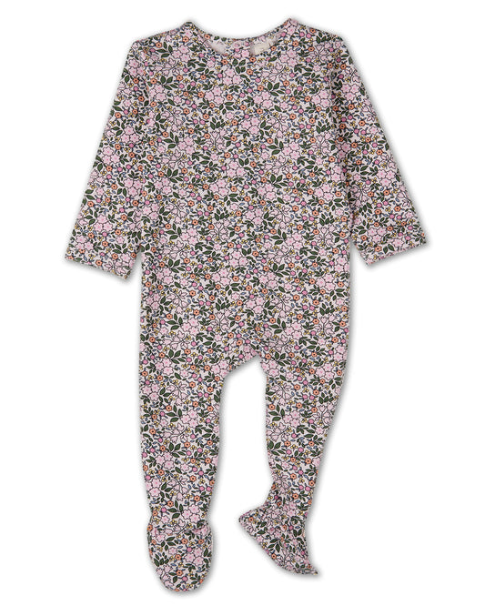 Baby and Toddler Girls "Kaleidoscope Bouquet" Cotton Rich Footie