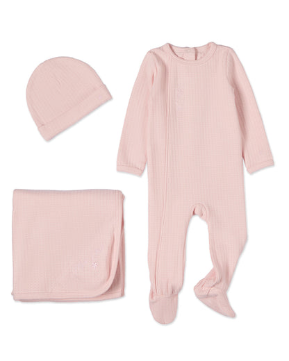 3 Piece Baby "Mon Etoile" Cotton Rich Pointelle Footie Set