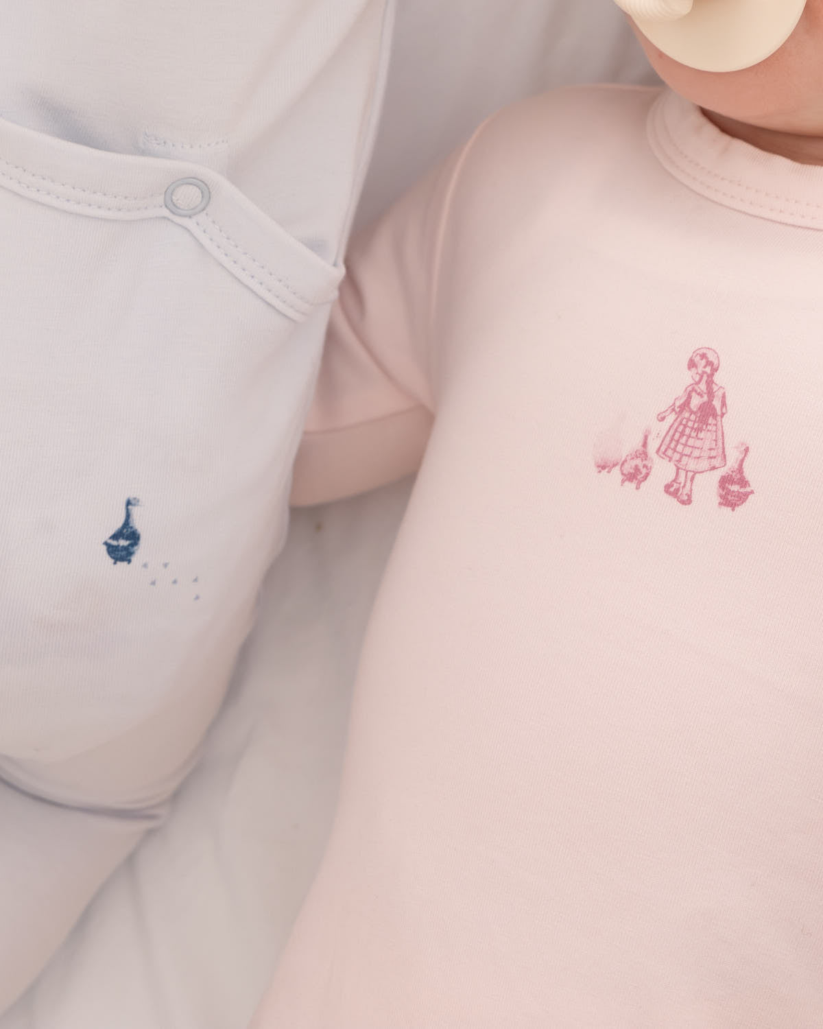 Baby and Toddler Girls "Girl And Her Waddling Ducks" Cotton Rich Footie